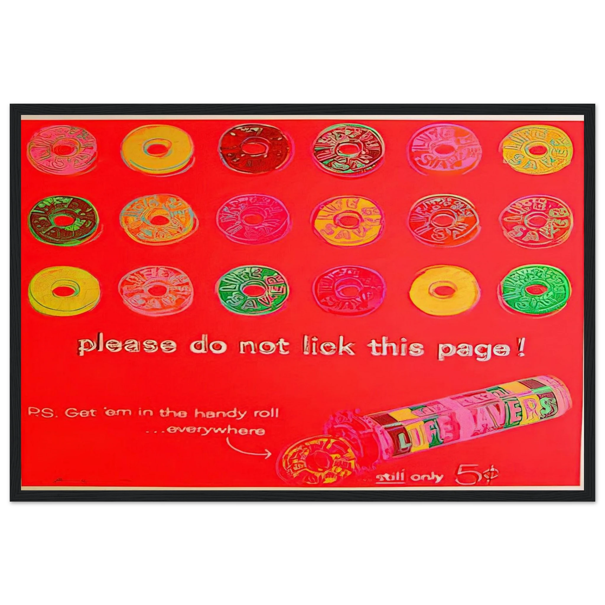 Life Savers Framed Poster | Andy Warhol Framed Prints Wall Art | Andy Warhol Prints