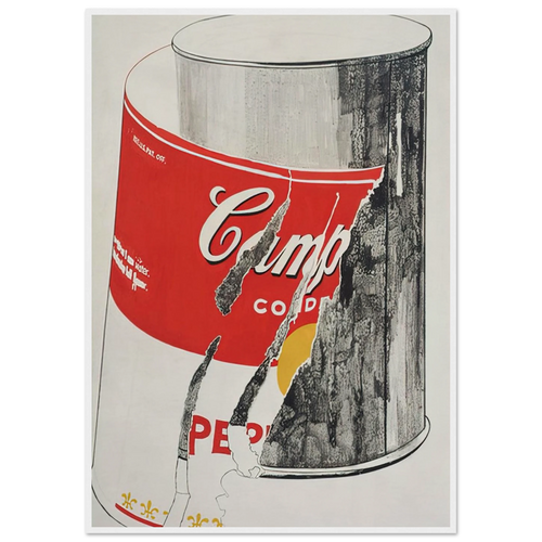 Big Torn Campbell's Soup Can  Pepper Pot  Framed Poster | Andy Warhol Framed Prints Wall Art | Andy Warhol Prints