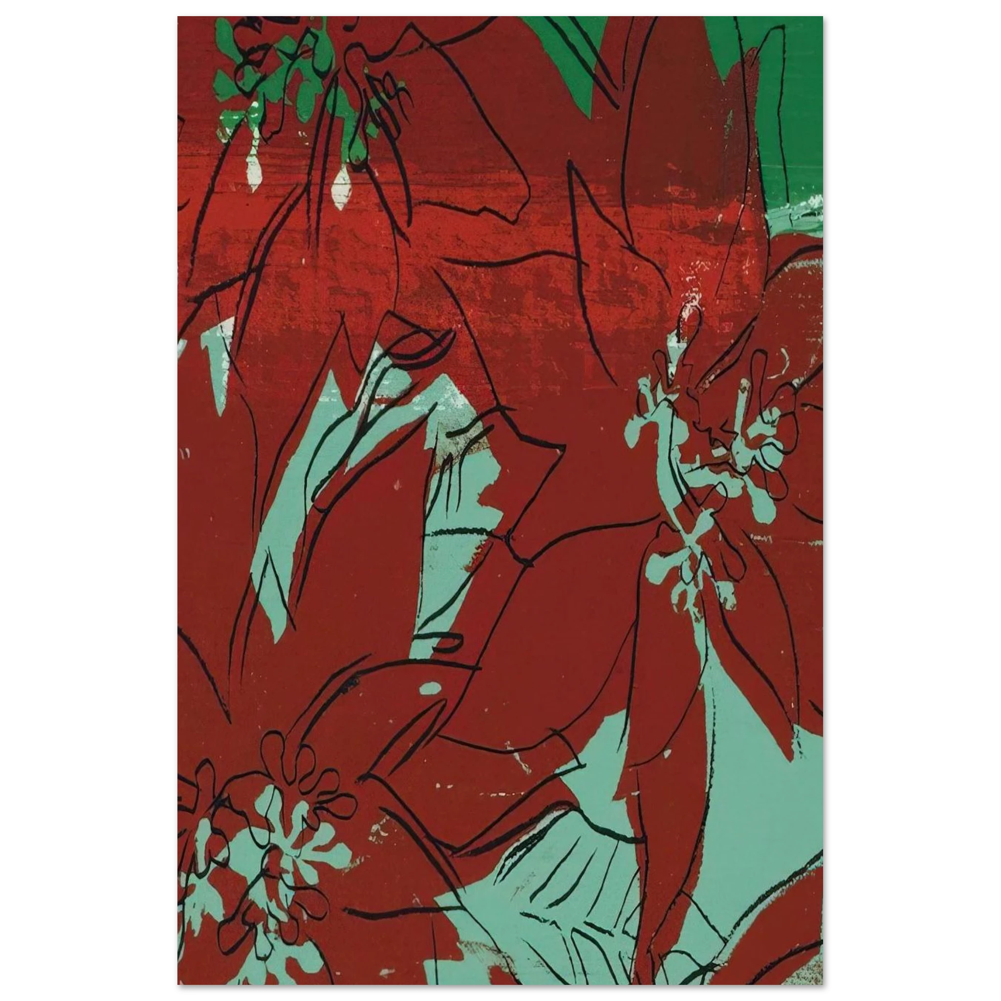 Poinsettias Poster | Andy Warhol Poster | Andy Warhol Prints