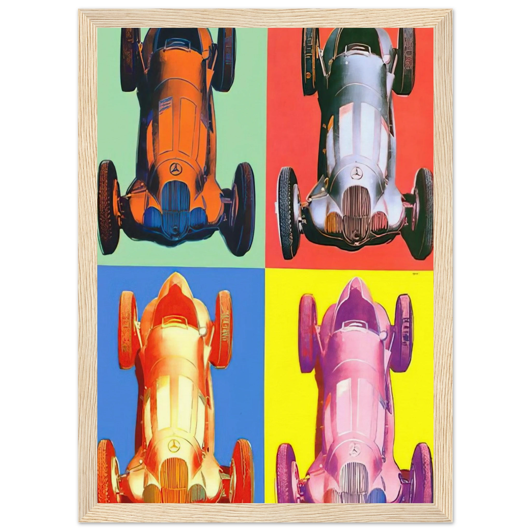Benz Racing Car Framed Poster | Andy Warhol Framed Prints Wall Art | Andy Warhol Prints