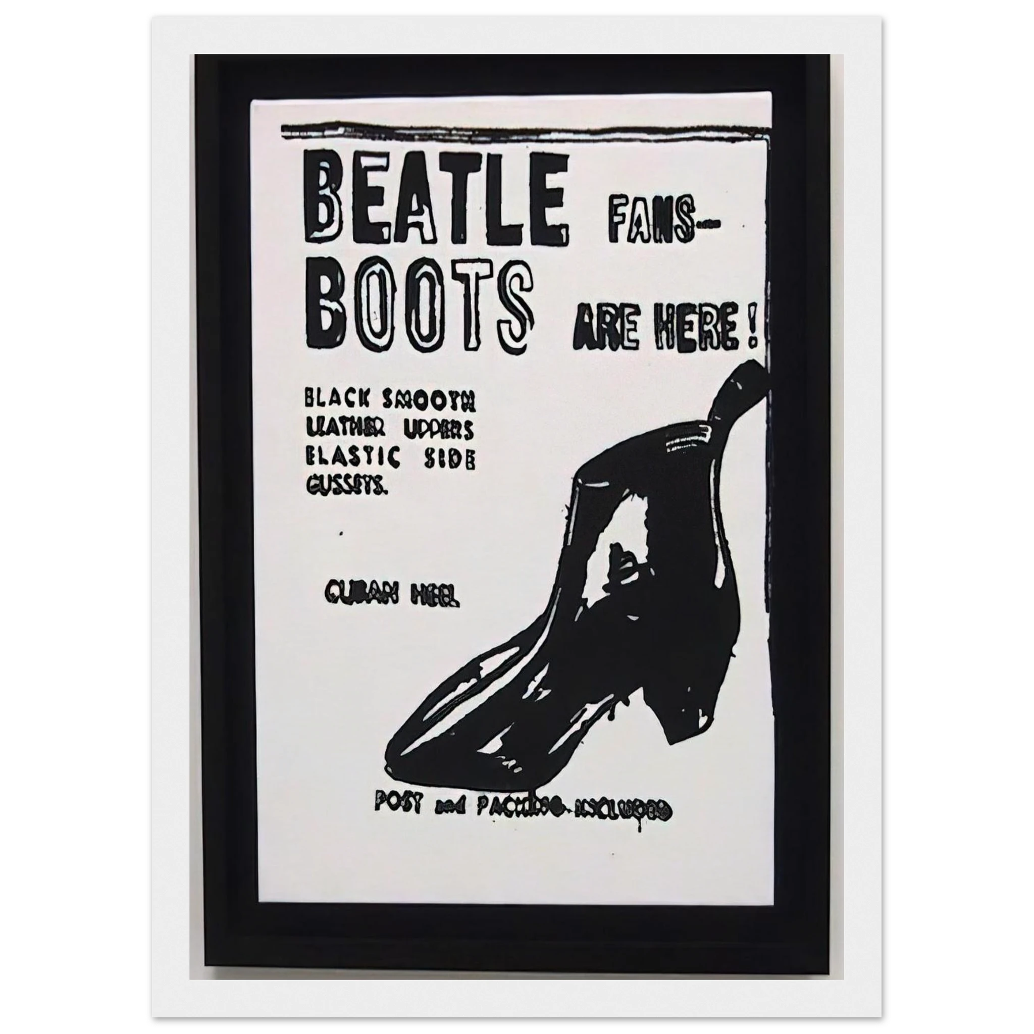 Beatle Boots Framed Poster | Andy Warhol Framed Prints Wall Art | Andy Warhol Prints