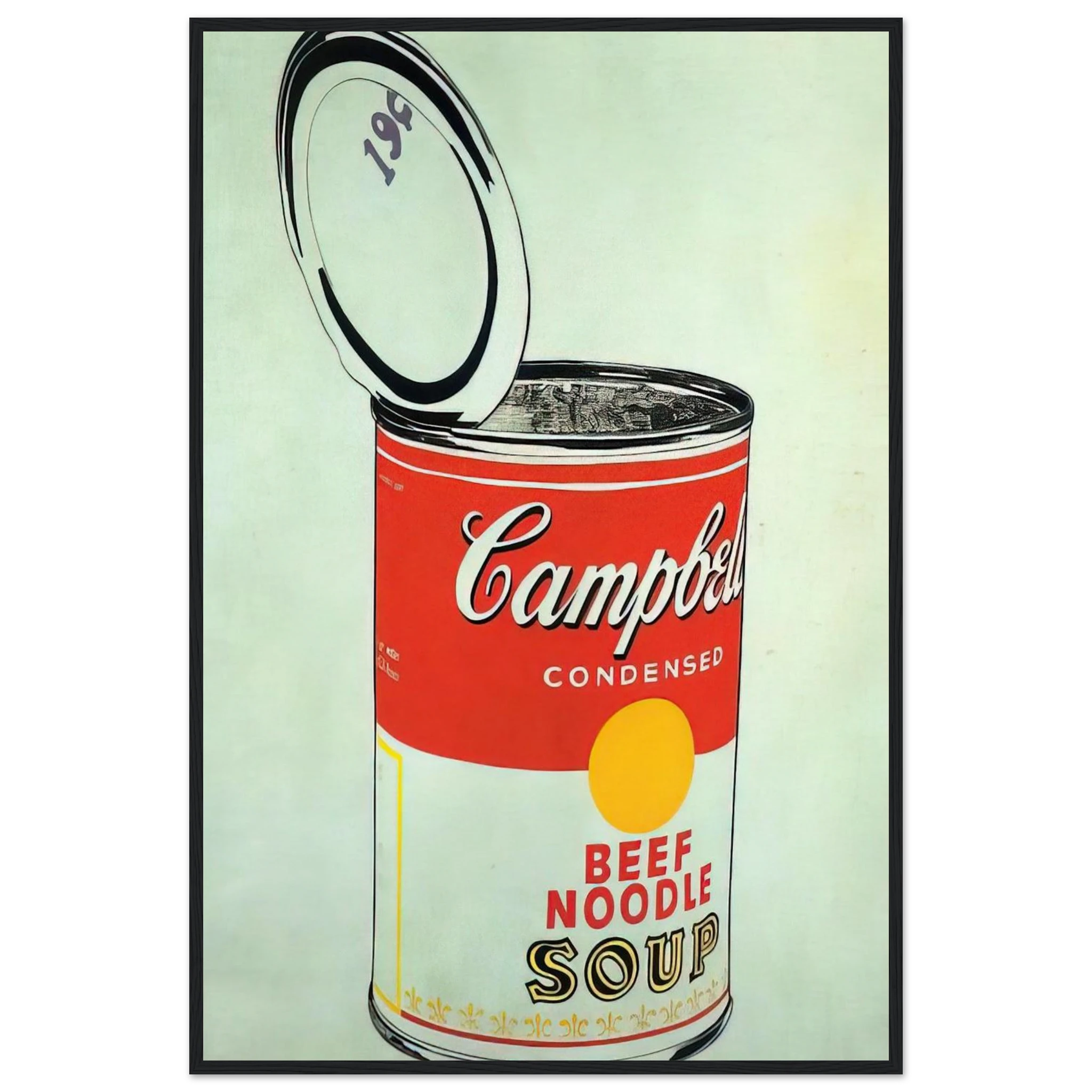Big Campbell's Soup Can 19c  Beef Noodle  Framed Poster | Andy Warhol Framed Prints Wall Art | Andy Warhol Prints