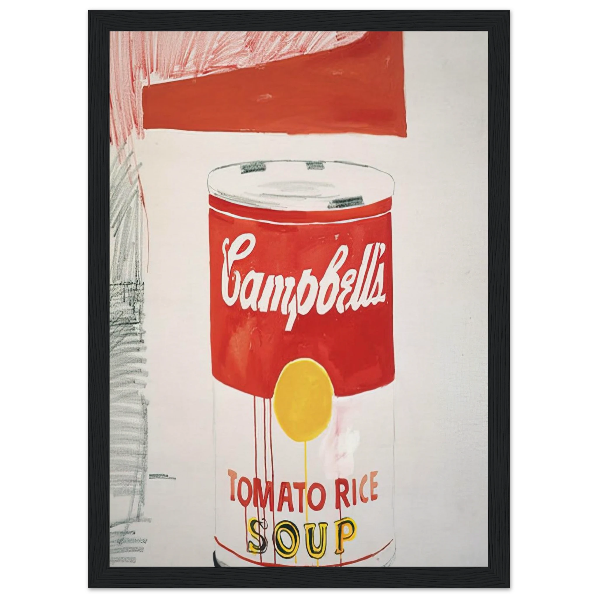 Campbell's Soup Can  Tomato Rice  Framed Poster | Andy Warhol Framed Prints Wall Art | Andy Warhol Prints