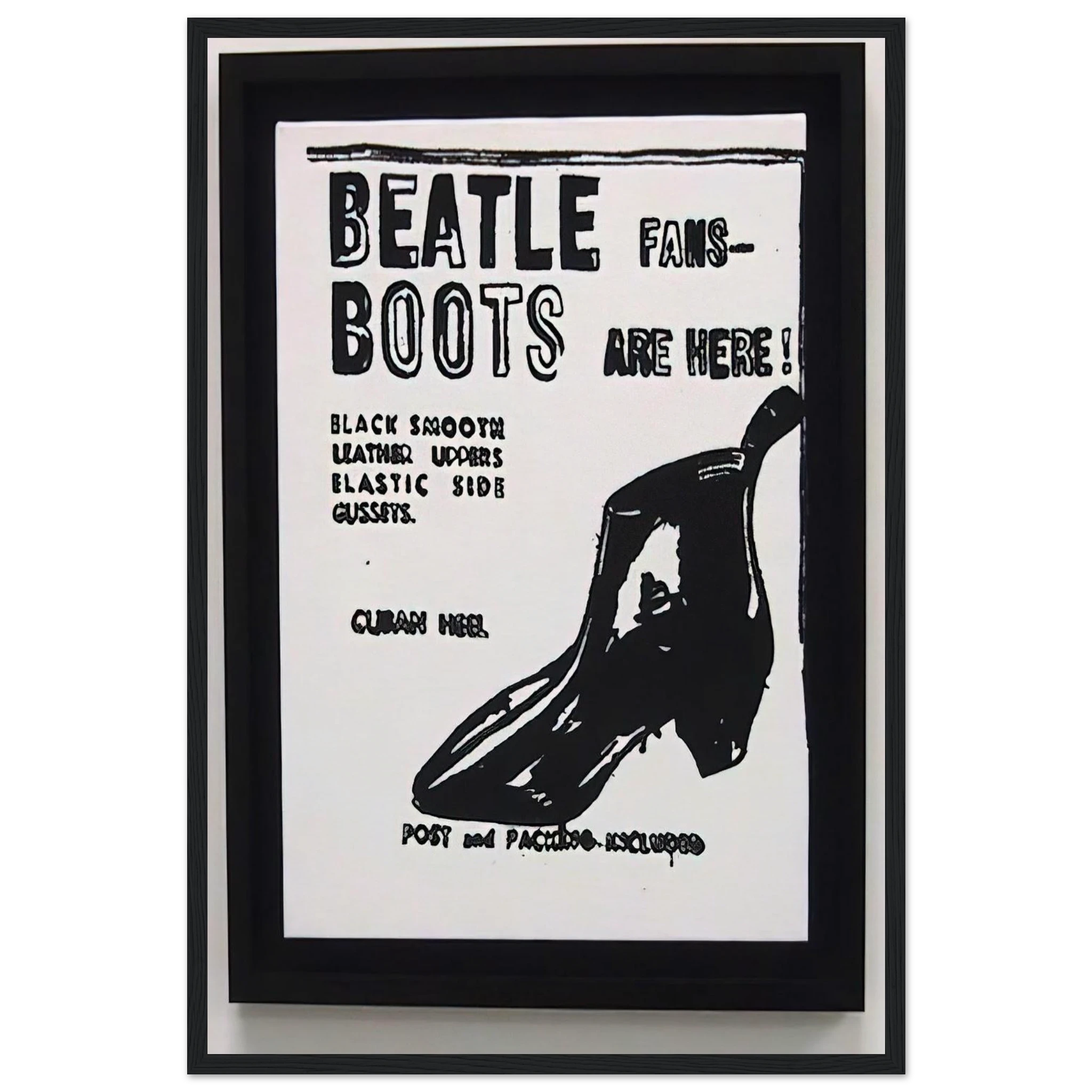 Beatle Boots Framed Poster | Andy Warhol Framed Prints Wall Art | Andy Warhol Prints