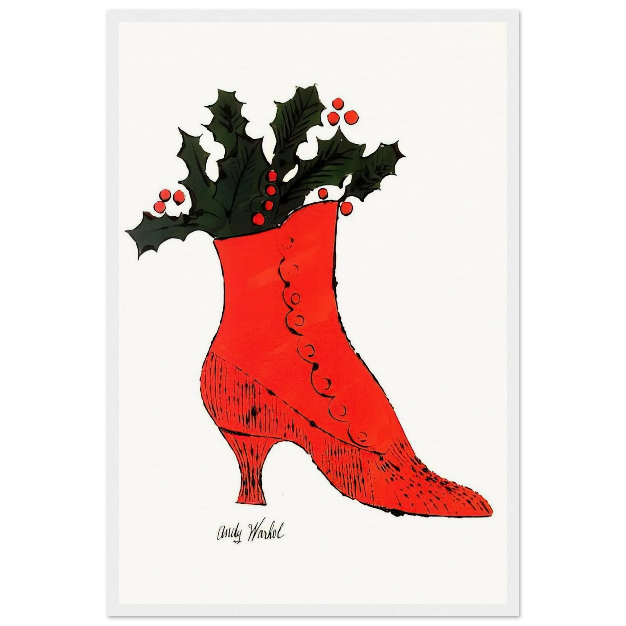 Untitled  red Boot Wit Holly  Framed Poster | Andy Warhol Framed Prints Wall Art | Andy Warhol Prints