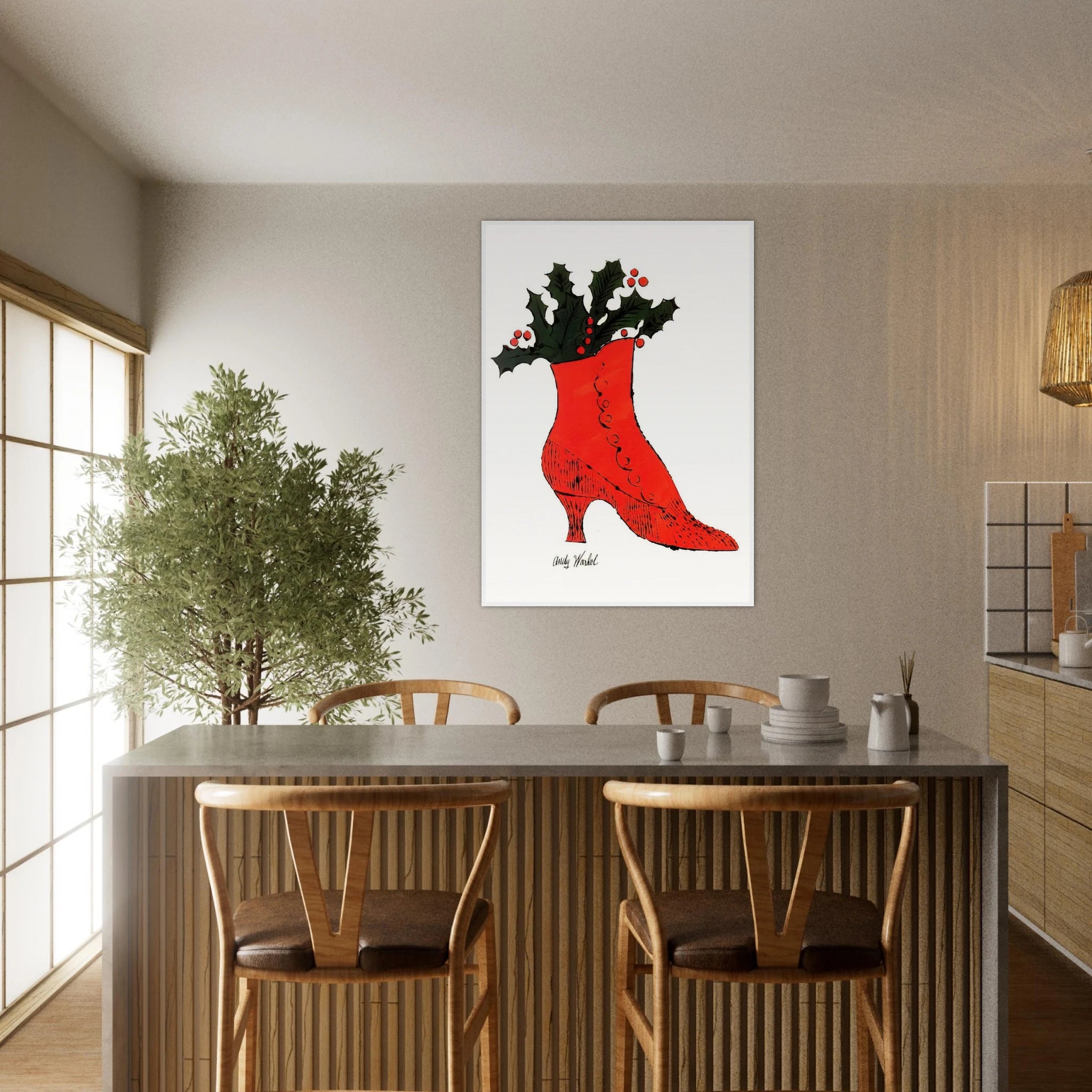 Untitled  red Boot Wit Holly  Framed Poster | Andy Warhol Framed Prints Wall Art | Andy Warhol Prints