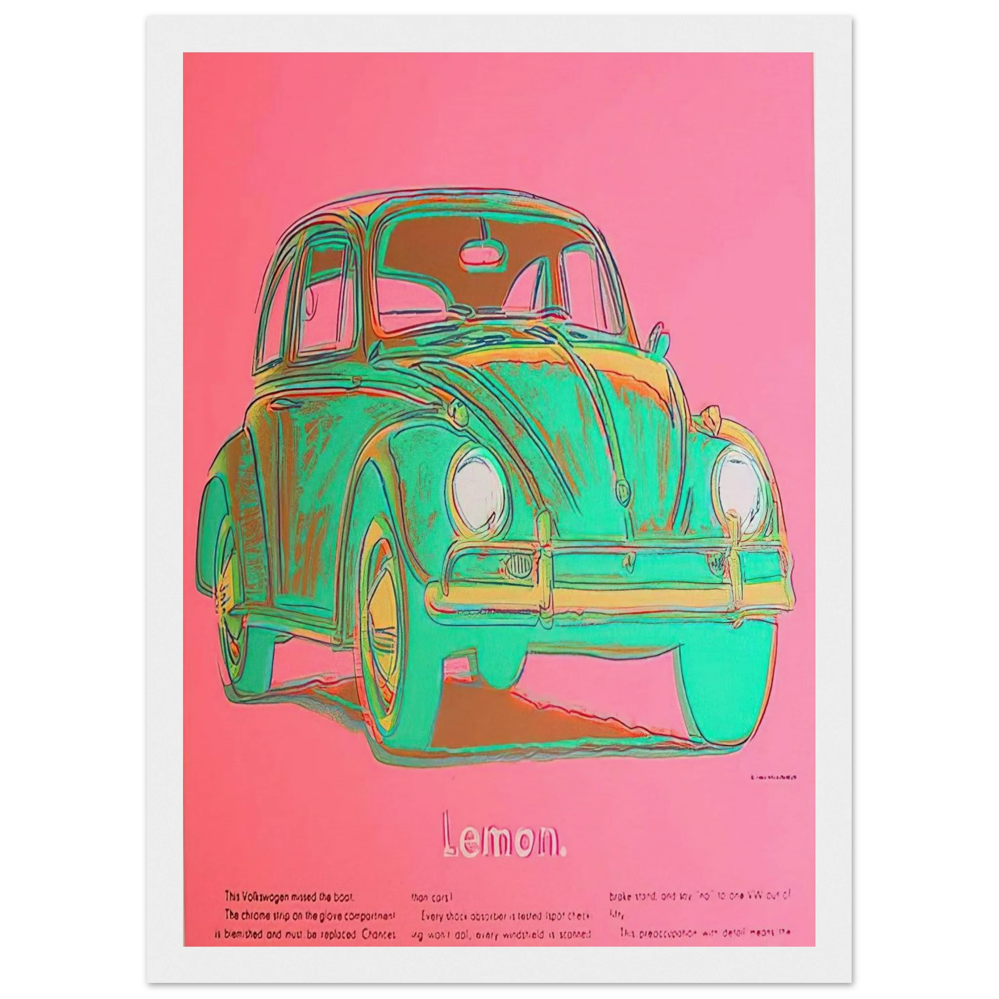 Volkswagen Framed Poster | Andy Warhol Framed Prints Wall Art | Andy Warhol Prints