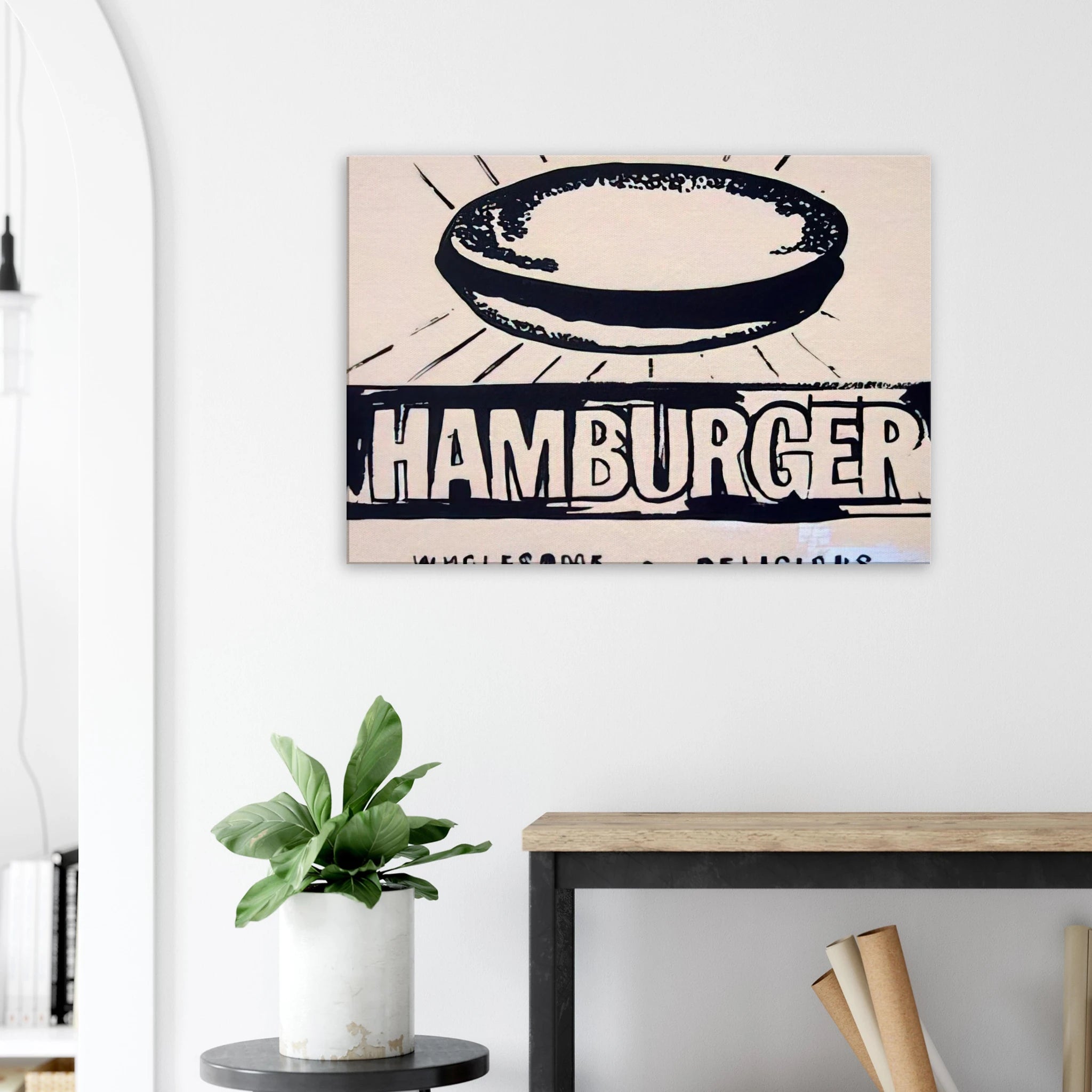 Hamburger  beige  Canvas | Andy Warhol Canvas | Andy Warhol Prints
