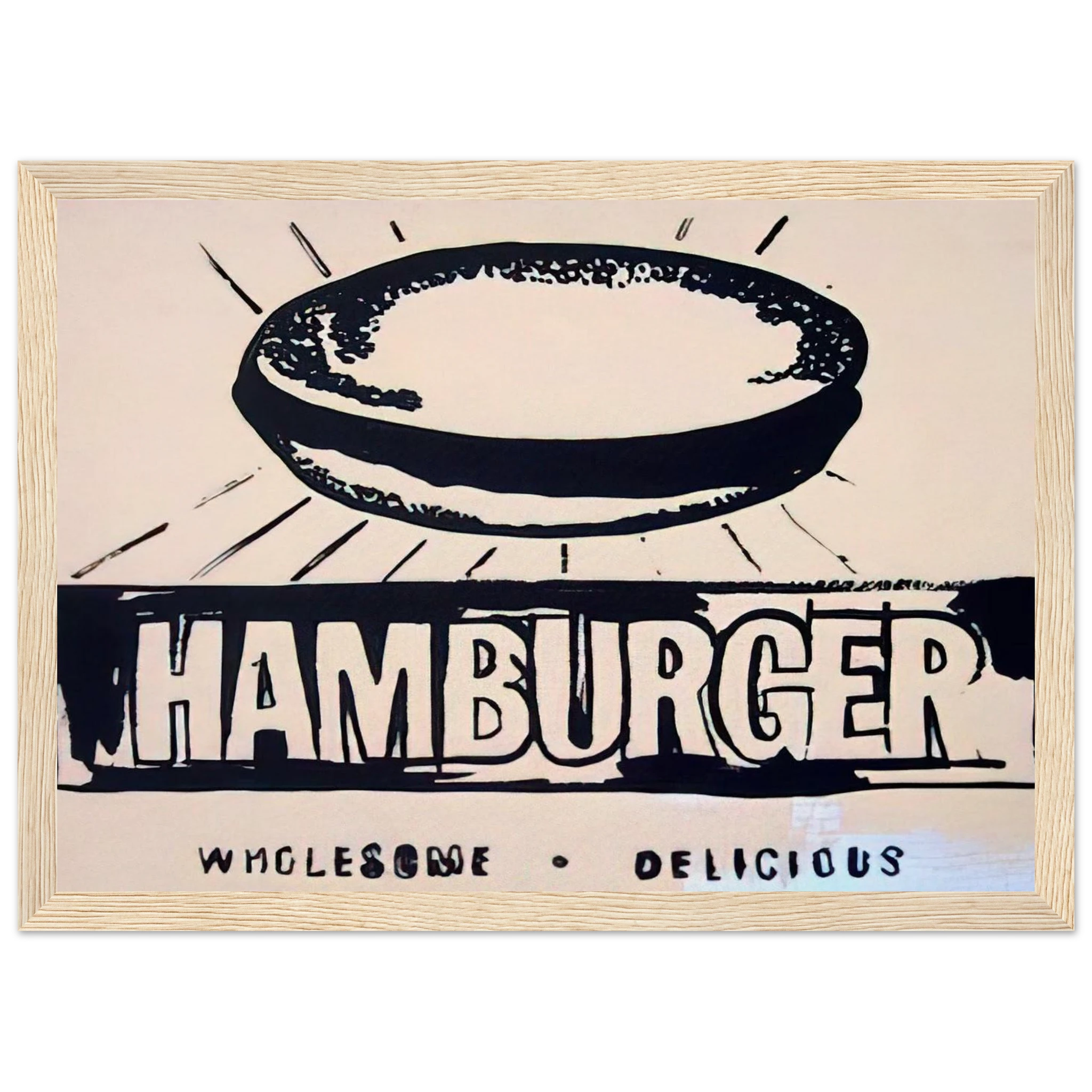 Hamburger  beige  Framed Poster | Andy Warhol Framed Prints Wall Art | Andy Warhol Prints