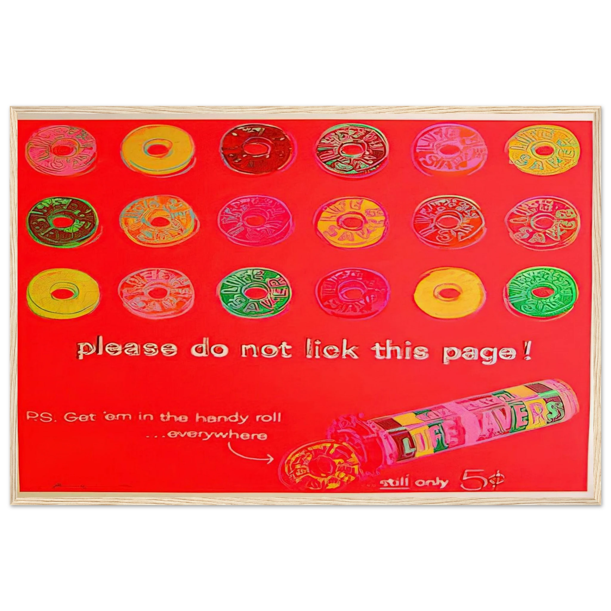 Life Savers Framed Poster | Andy Warhol Framed Prints Wall Art | Andy Warhol Prints