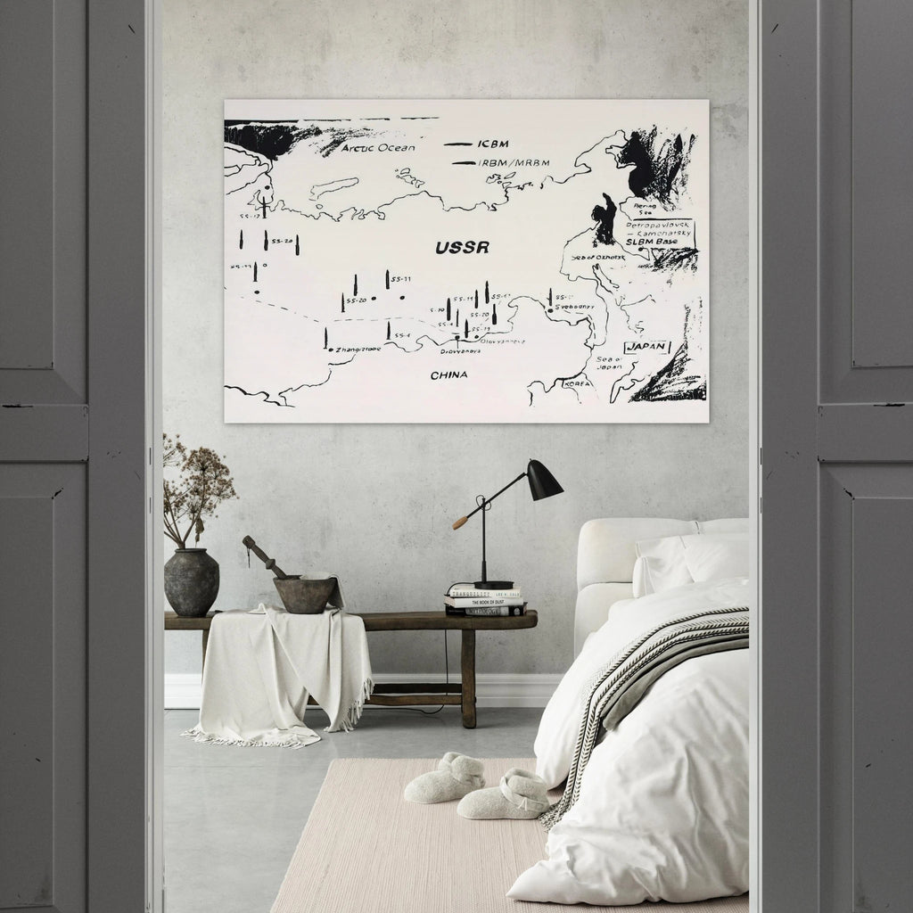 Map of Eastern U.S.S.R. Missile Bases Poster | Andy Warhol Poster | Andy Warhol Prints