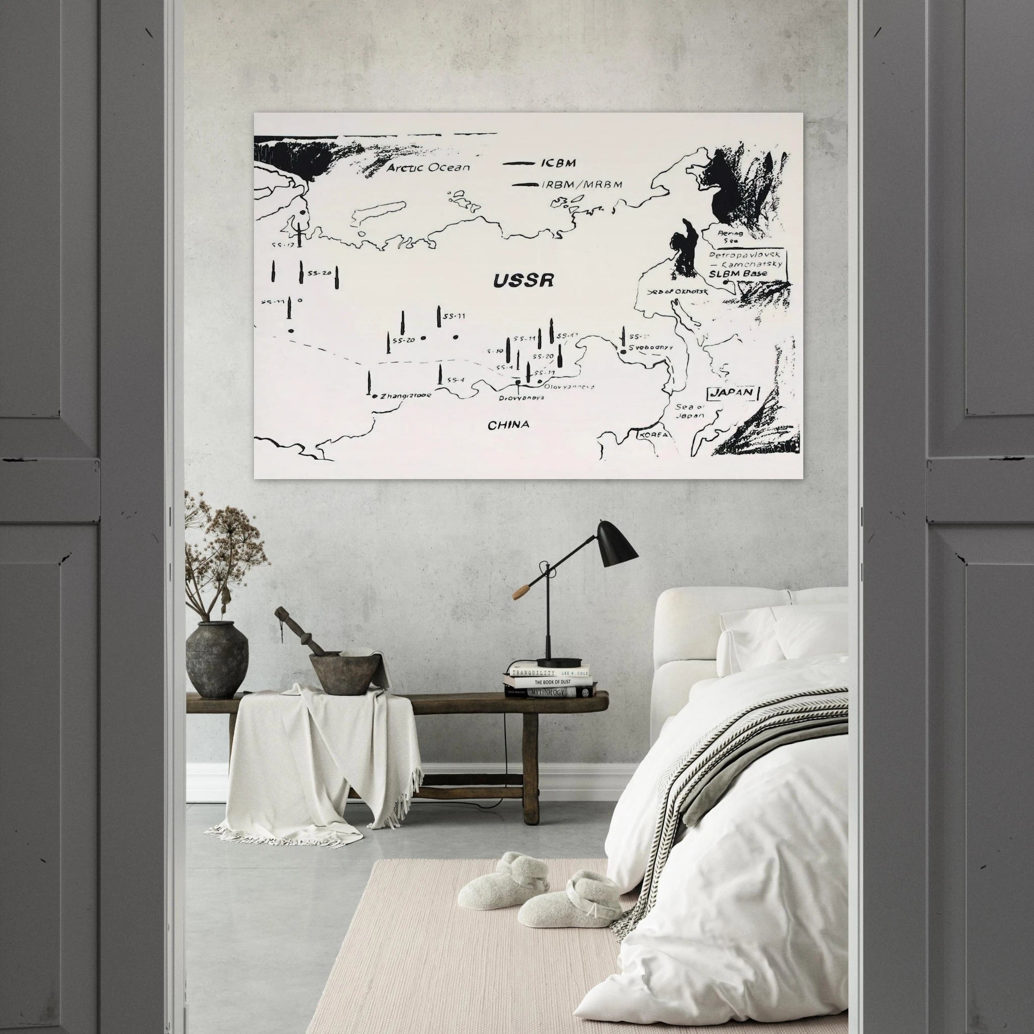 Map of Eastern U.S.S.R. Missile Bases Poster | Andy Warhol Poster | Andy Warhol Prints