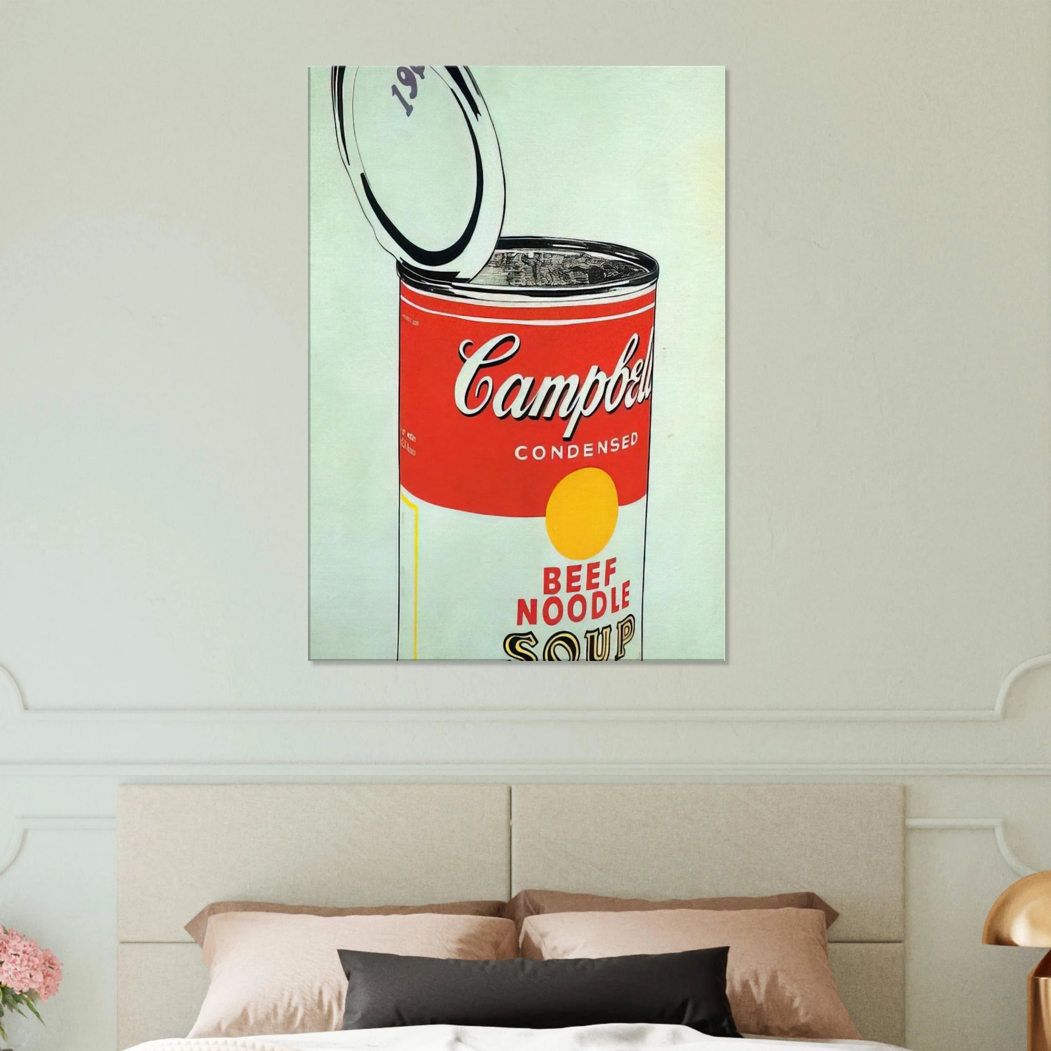 Big Campbell's Soup Can 19c  Beef Noodle  Canvas | Andy Warhol Canvas | Andy Warhol Prints