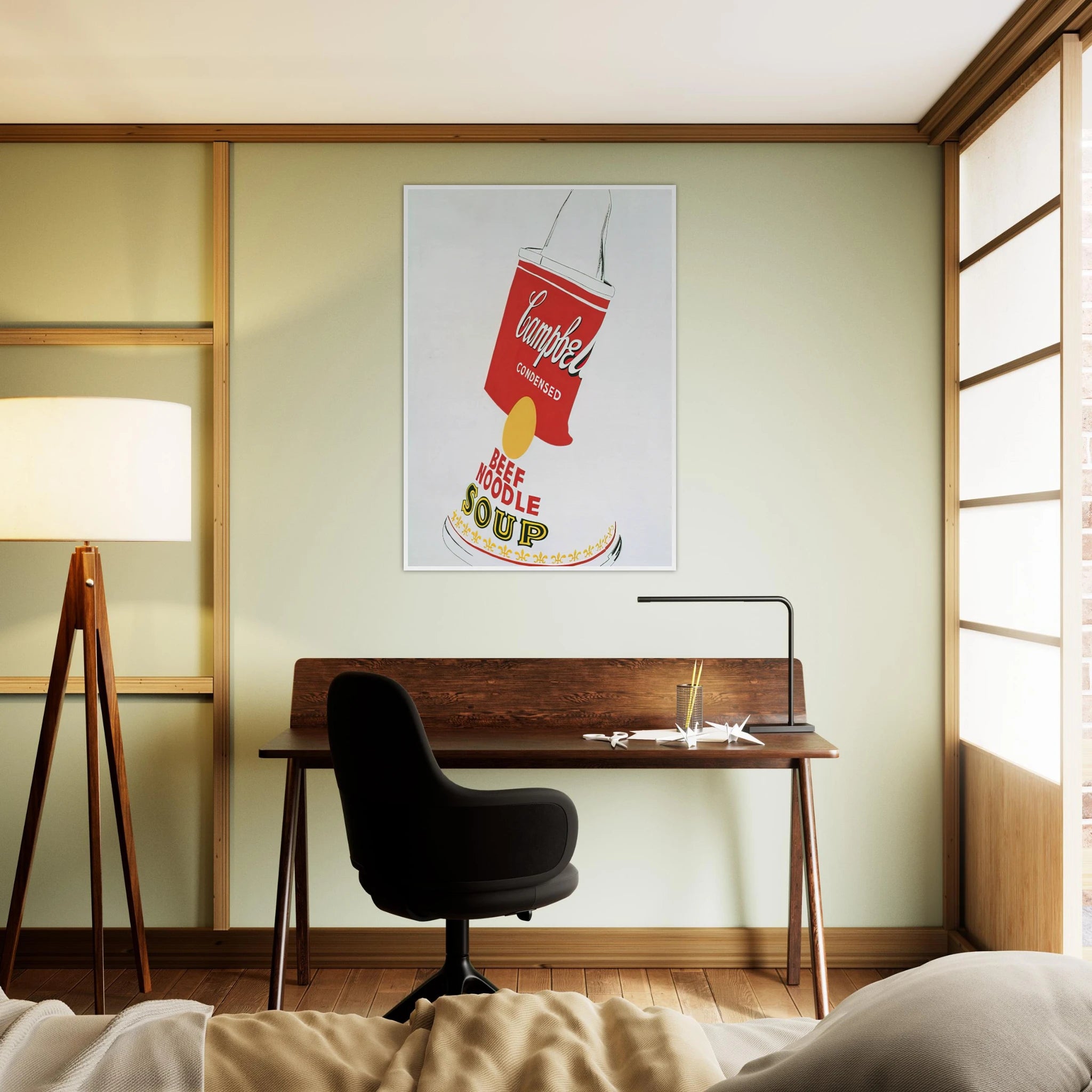 Crushed Campbell's Soup Can  Beef Noodle  Framed Poster | Andy Warhol Framed Prints Wall Art | Andy Warhol Prints