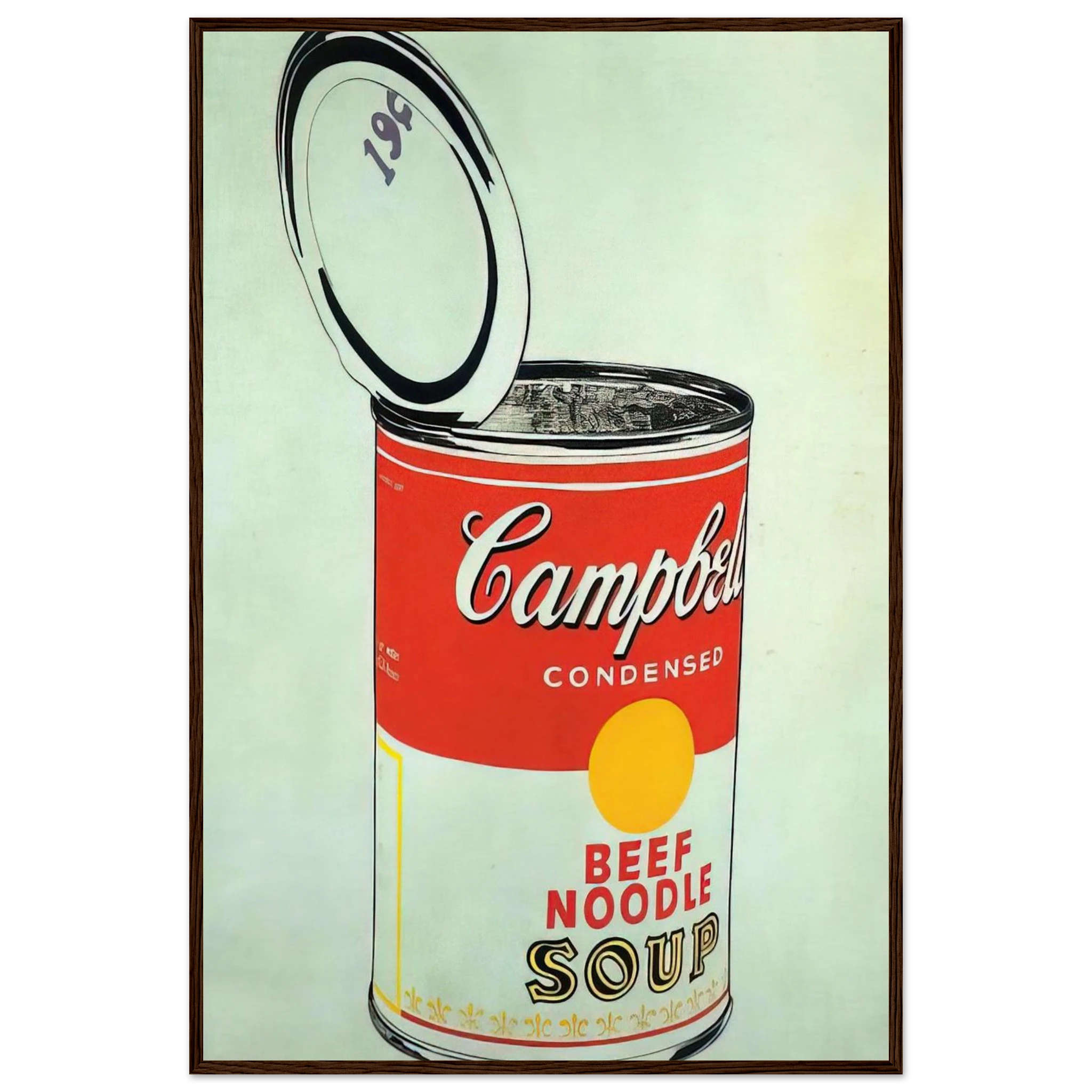 Big Campbell's Soup Can 19c  Beef Noodle  Framed Poster | Andy Warhol Framed Prints Wall Art | Andy Warhol Prints
