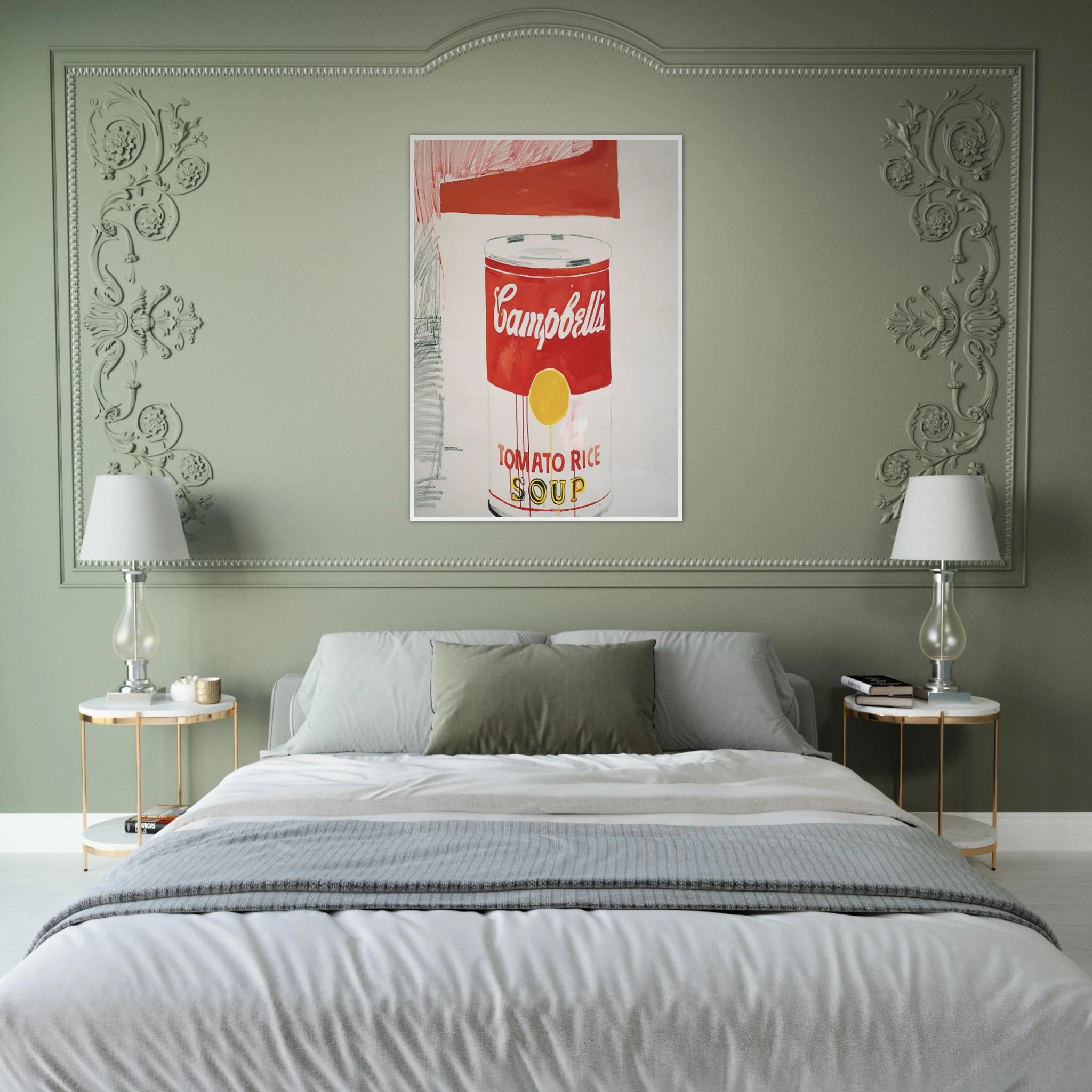 Campbell's Soup Can  Tomato Rice  Framed Poster | Andy Warhol Framed Prints Wall Art | Andy Warhol Prints