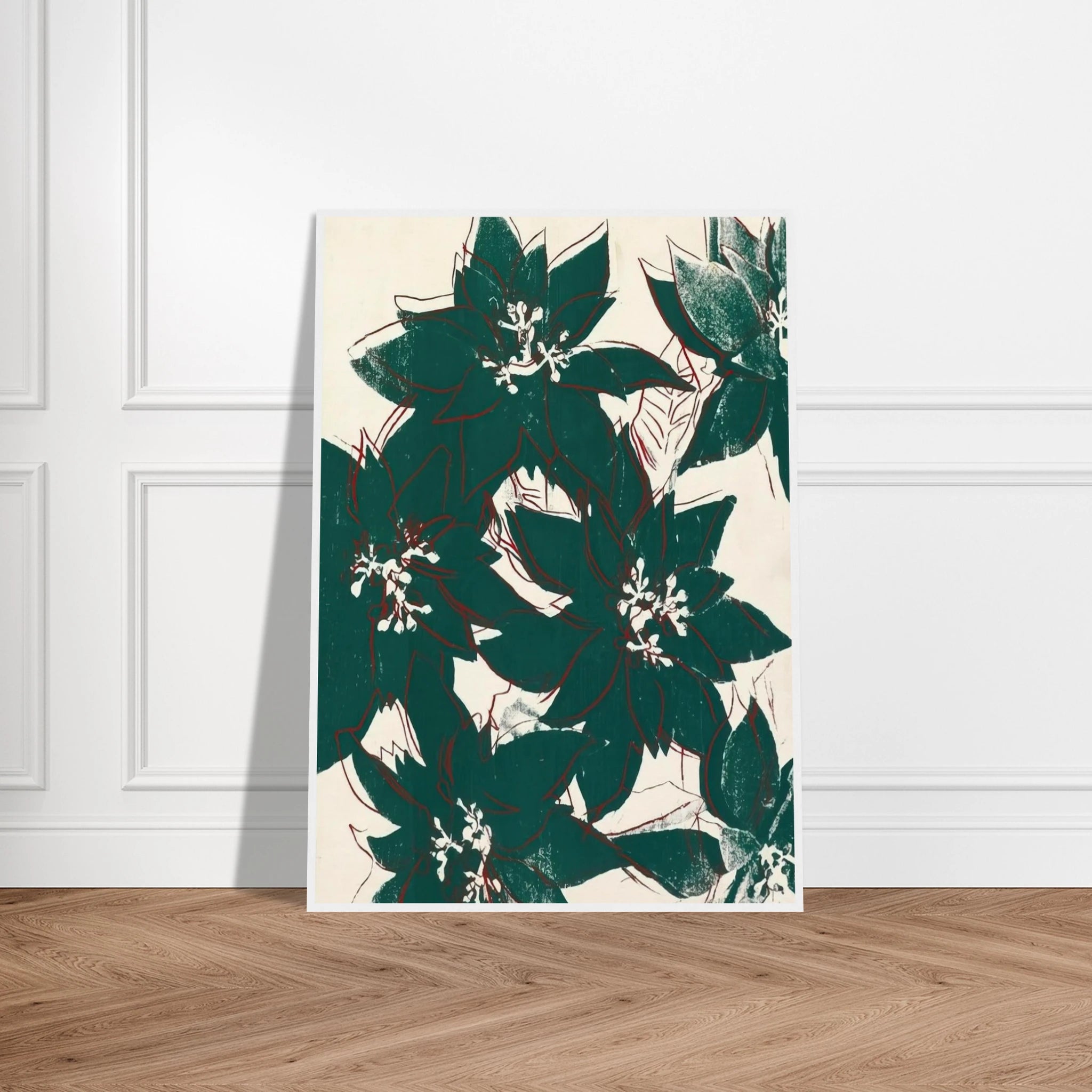 Poinsetta Framed Poster | Andy Warhol Framed Prints Wall Art | Andy Warhol Prints