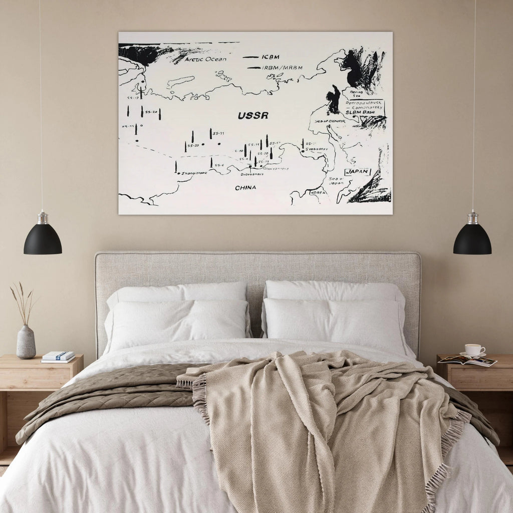 Map of Eastern U.S.S.R. Missile Bases Poster | Andy Warhol Poster | Andy Warhol Prints