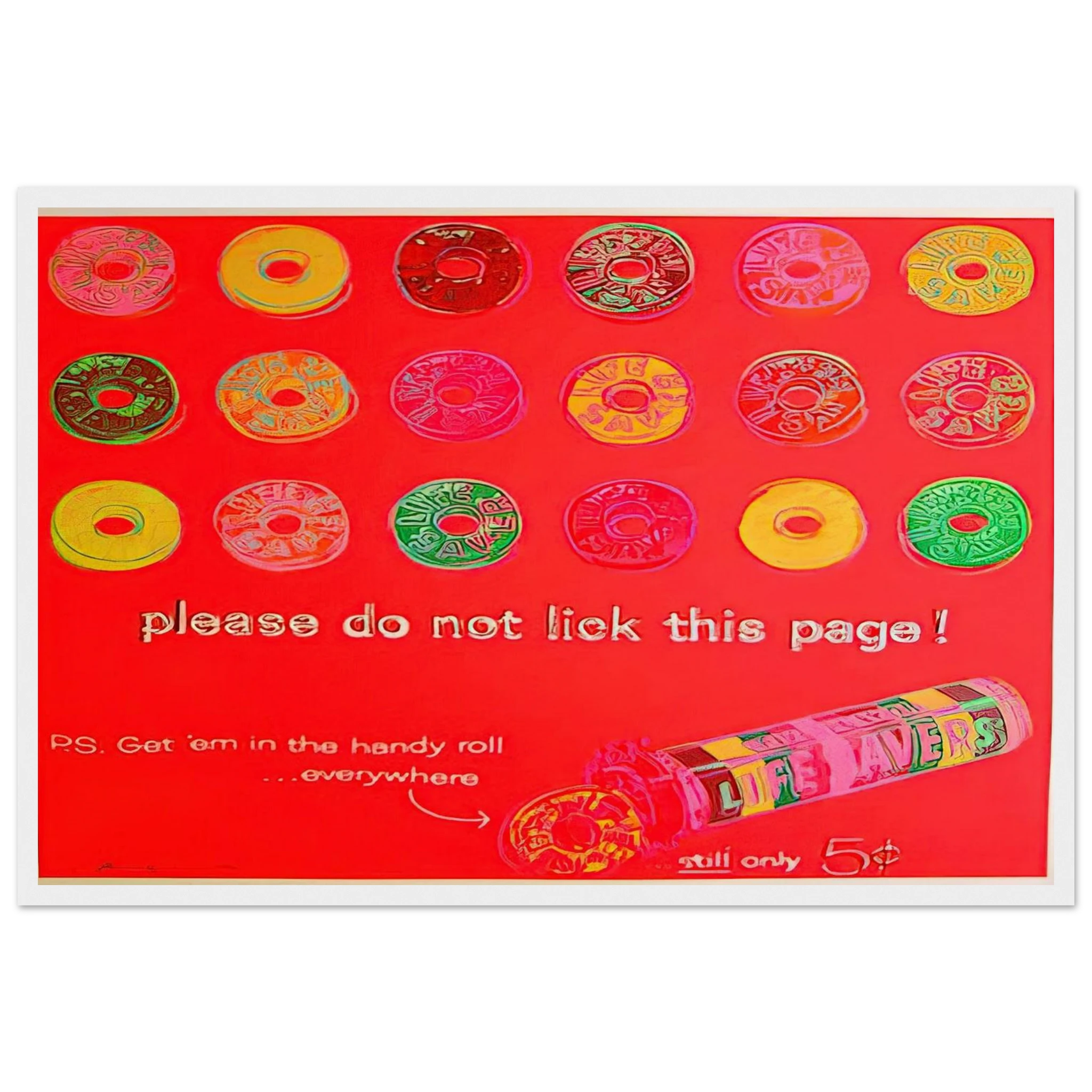 Life Savers Framed Poster | Andy Warhol Framed Prints Wall Art | Andy Warhol Prints
