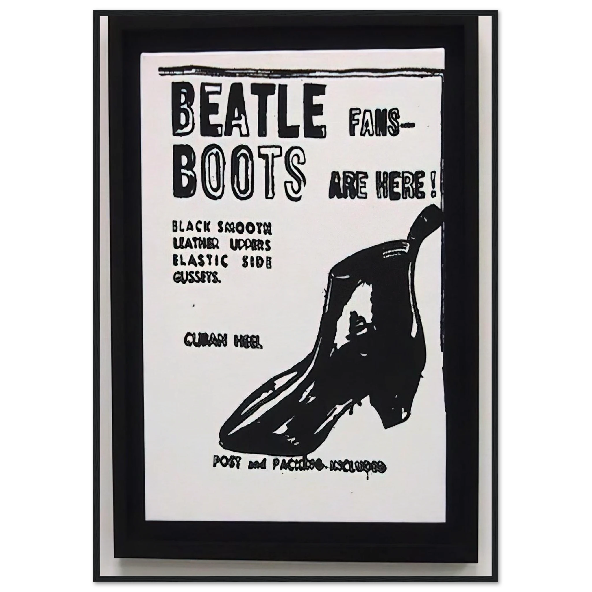 Beatle Boots Framed Poster | Andy Warhol Framed Prints Wall Art | Andy Warhol Prints