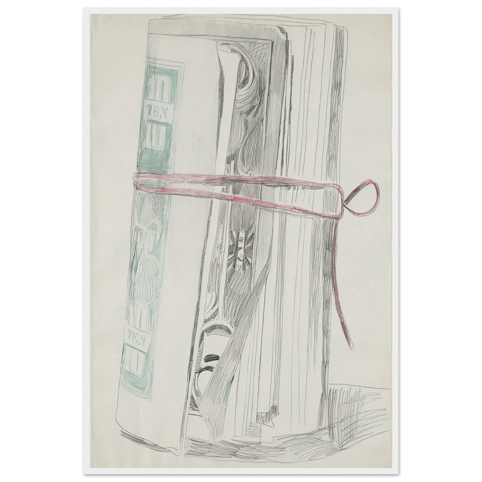 Roll of Bills Framed Poster | Andy Warhol Framed Prints Wall Art | Andy Warhol Prints