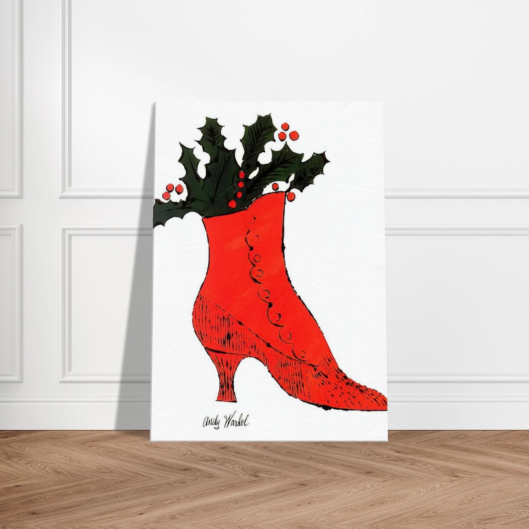 Untitled  red Boot Wit Holly  Canvas | Andy Warhol Canvas | Andy Warhol Prints