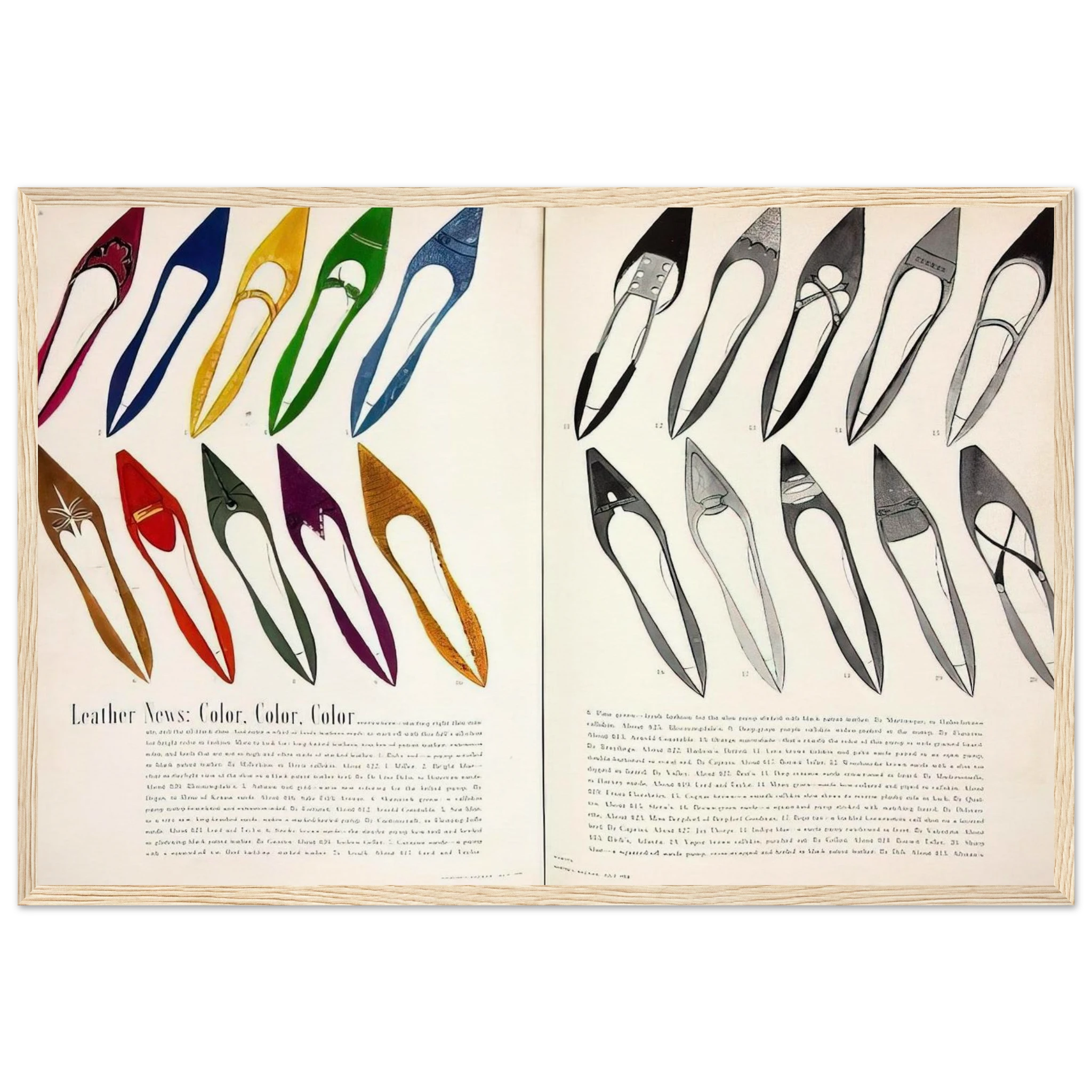 Shoe Advertisement for I.Miller  Harper's Bazzar  Framed Poster | Andy Warhol Framed Prints Wall Art | Andy Warhol Prints
