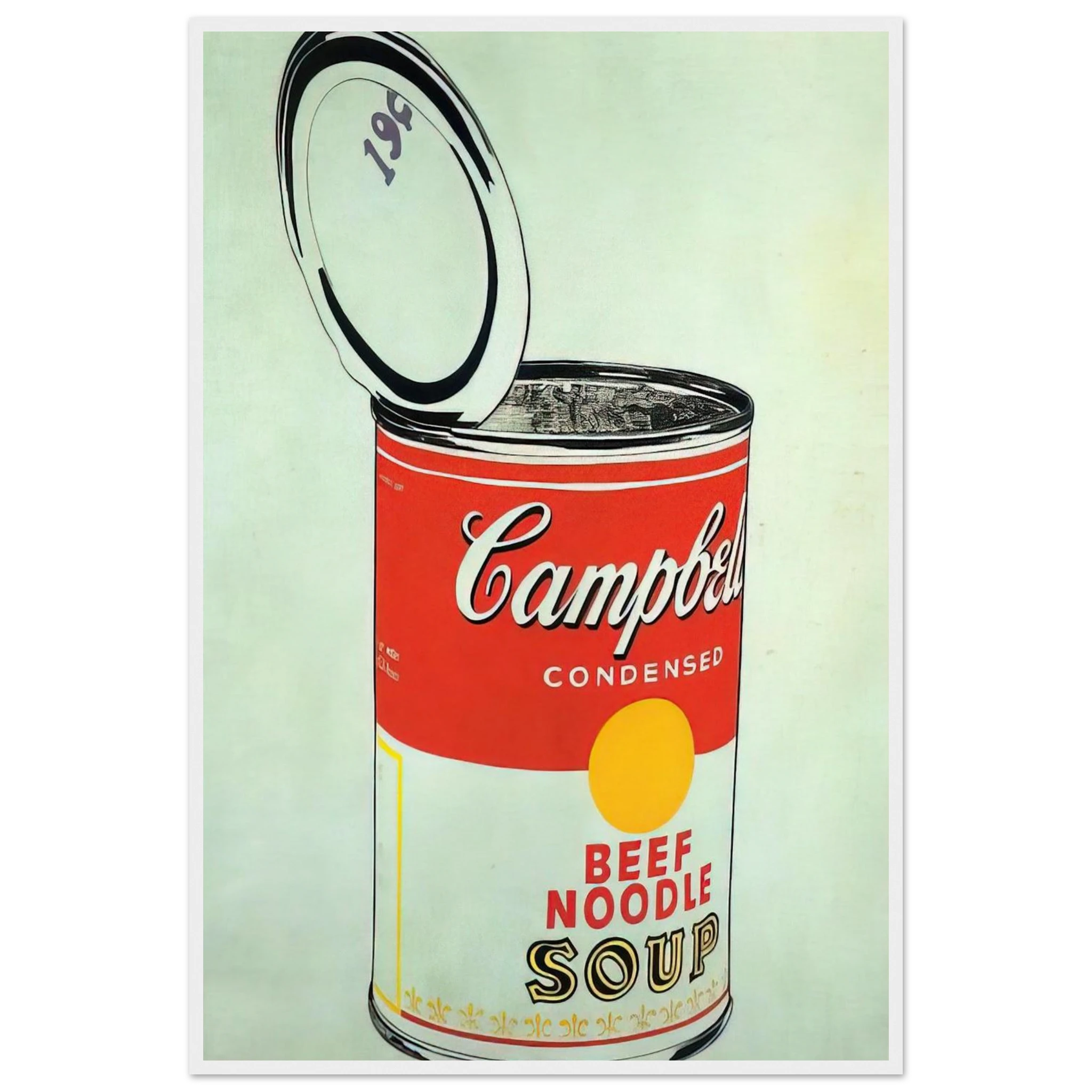 Big Campbell's Soup Can 19c  Beef Noodle  Framed Poster | Andy Warhol Framed Prints Wall Art | Andy Warhol Prints