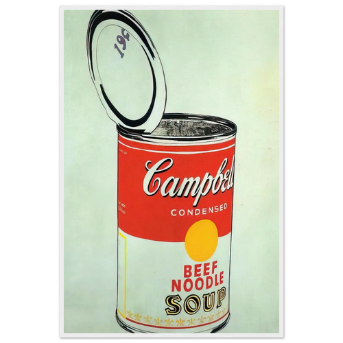 Big Campbell's Soup Can 19c  Beef Noodle  Framed Poster | Andy Warhol Framed Prints Wall Art | Andy Warhol Prints