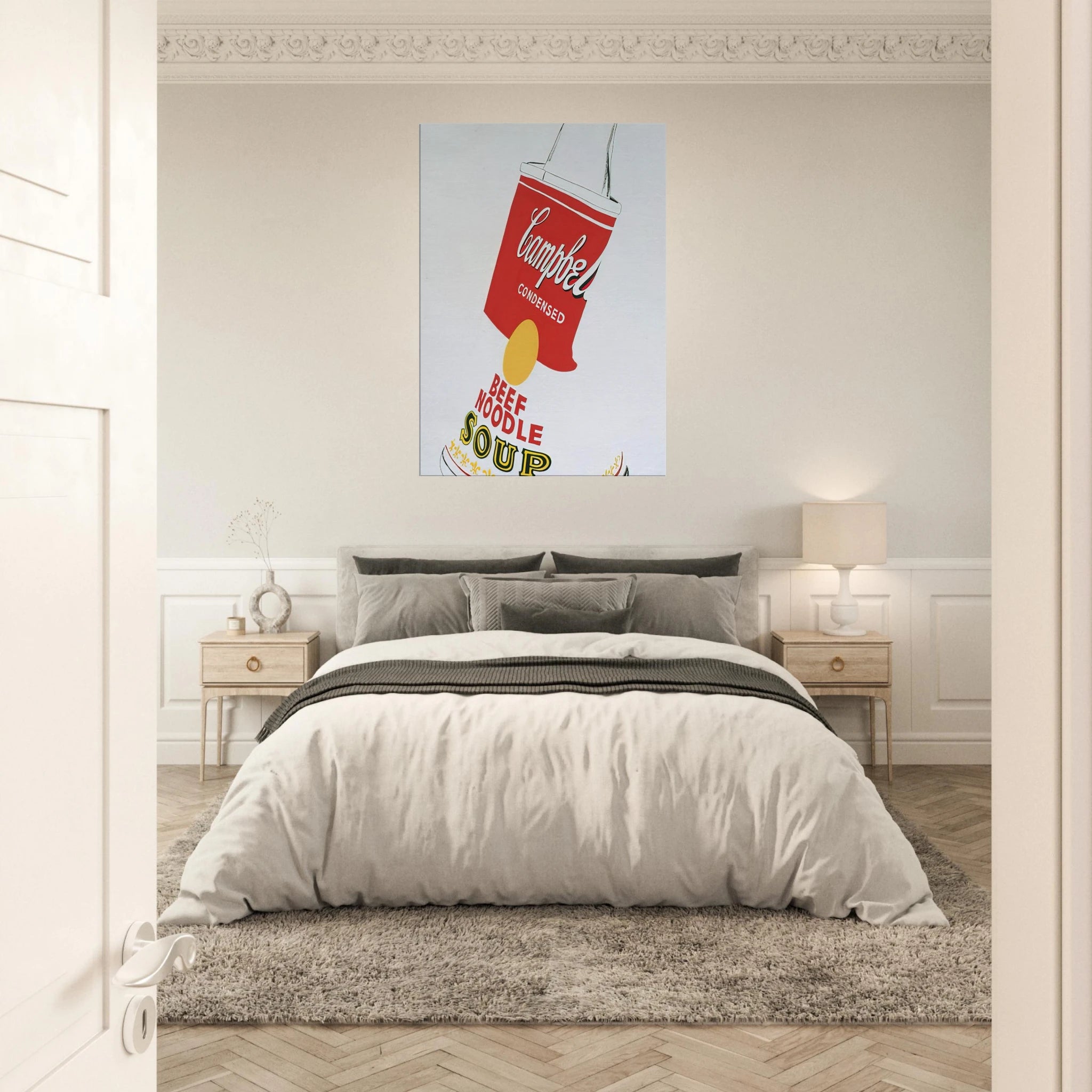Crushed Campbell's Soup Can  Beef Noodle  Canvas | Andy Warhol Canvas | Andy Warhol Prints