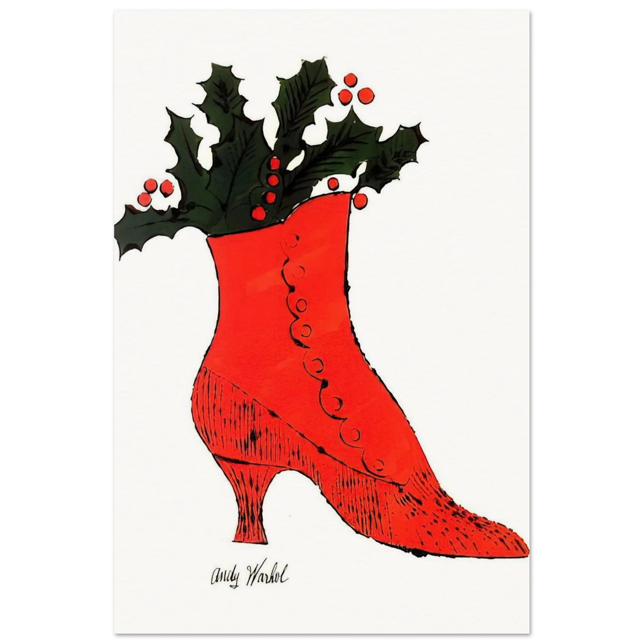 Untitled  red Boot Wit Holly  Poster | Andy Warhol Poster | Andy Warhol Prints