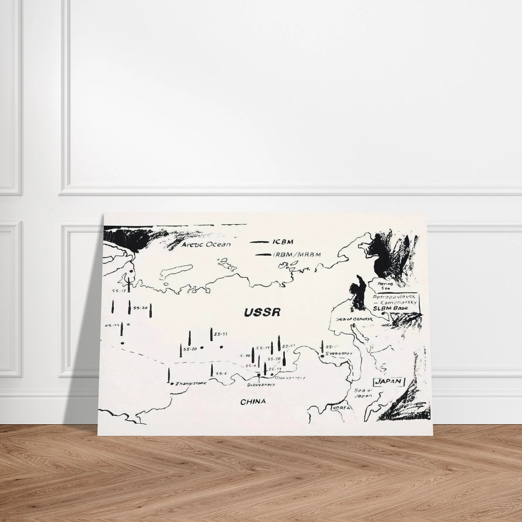 Map of Eastern U.S.S.R. Missile Bases Poster | Andy Warhol Poster | Andy Warhol Prints