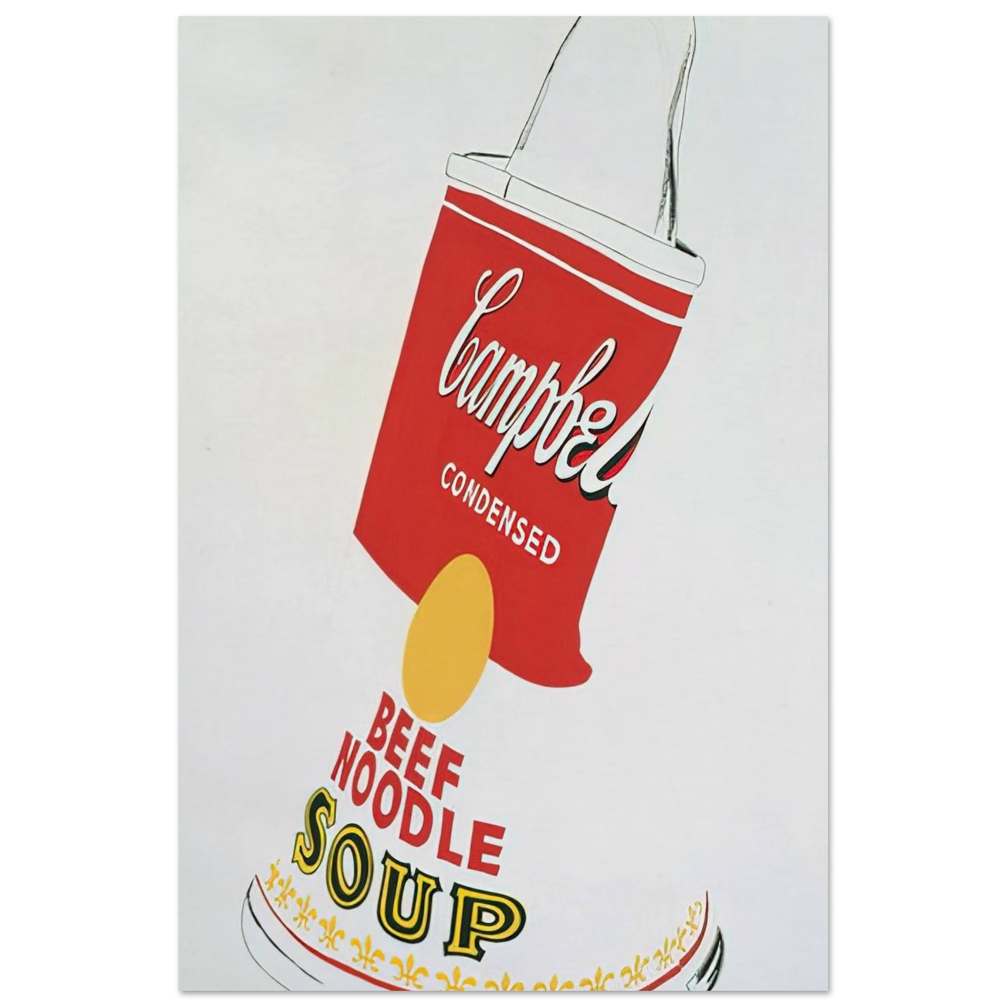 Crushed Campbell's Soup Can  Beef Noodle  Poster | Andy Warhol Poster | Andy Warhol Prints
