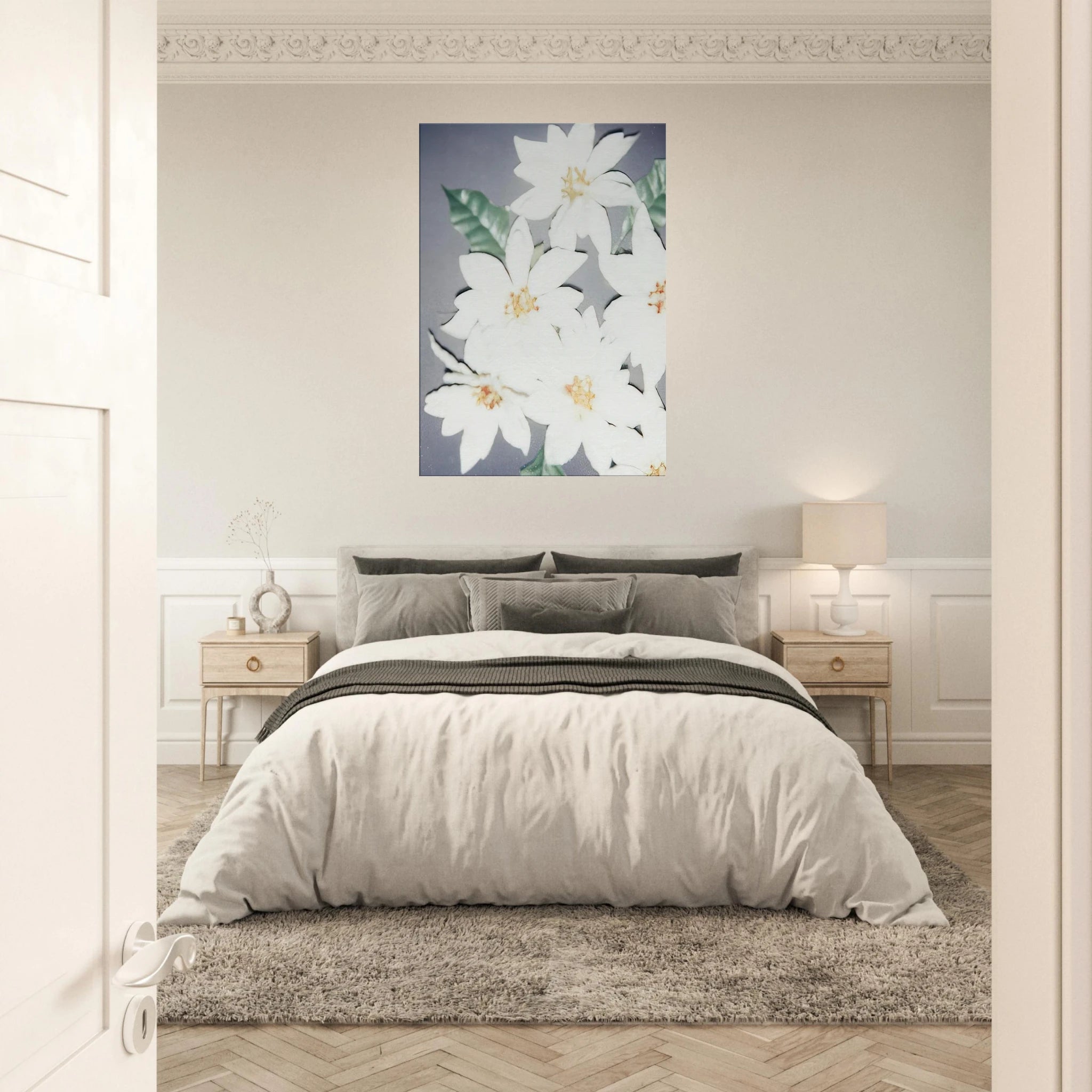 Christmas Poinsettias-White Canvas | Andy Warhol Canvas | Andy Warhol Prints