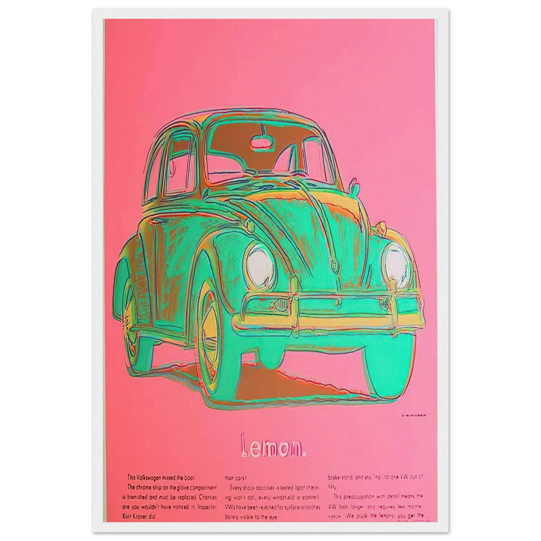 Volkswagen Framed Poster | Andy Warhol Framed Prints Wall Art | Andy Warhol Prints