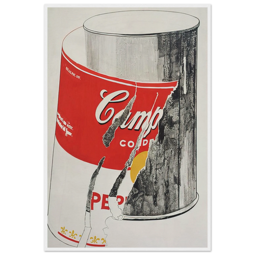 Big Torn Campbell's Soup Can  Pepper Pot  Framed Poster | Andy Warhol Framed Prints Wall Art | Andy Warhol Prints