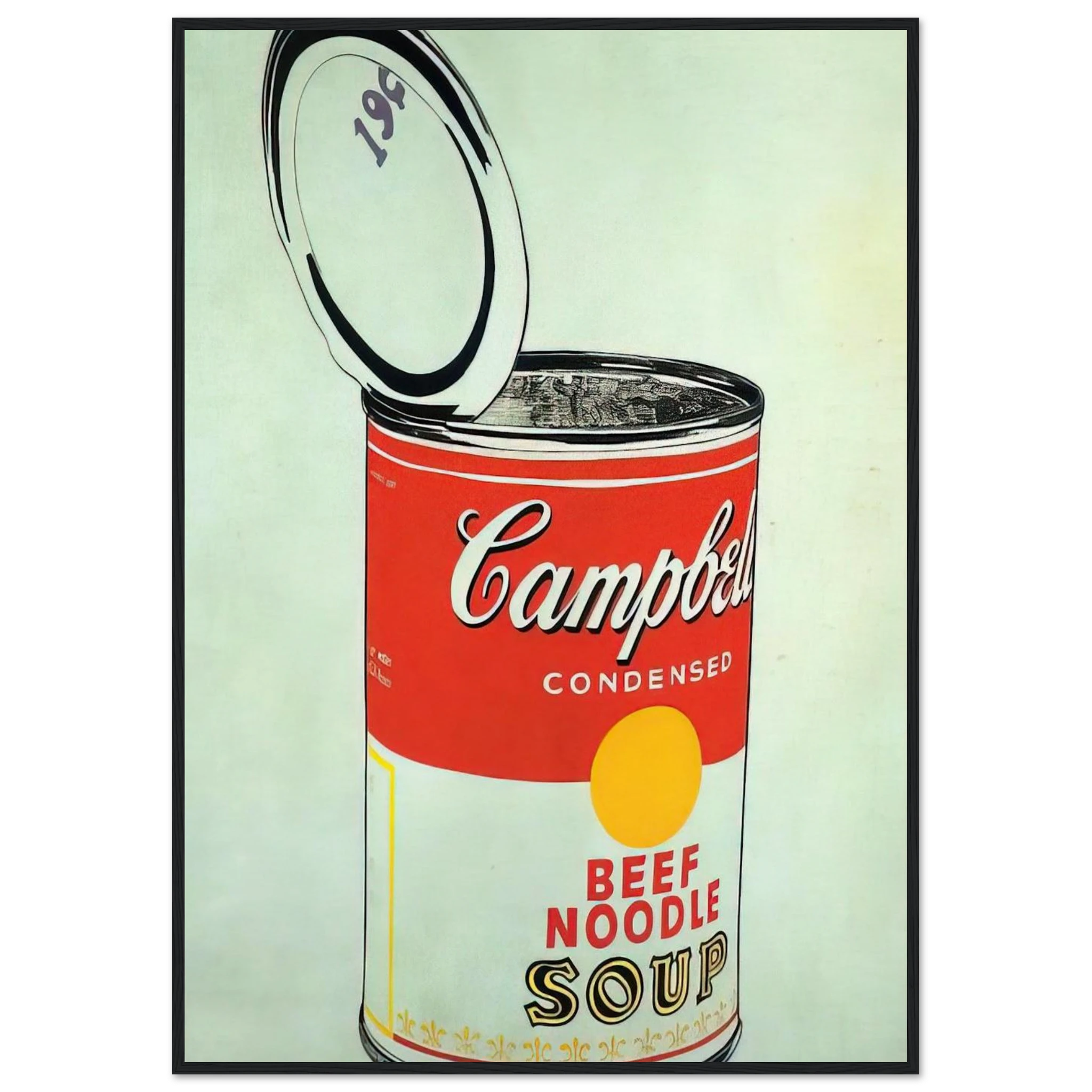 Big Campbell's Soup Can 19c  Beef Noodle  Framed Poster | Andy Warhol Framed Prints Wall Art | Andy Warhol Prints