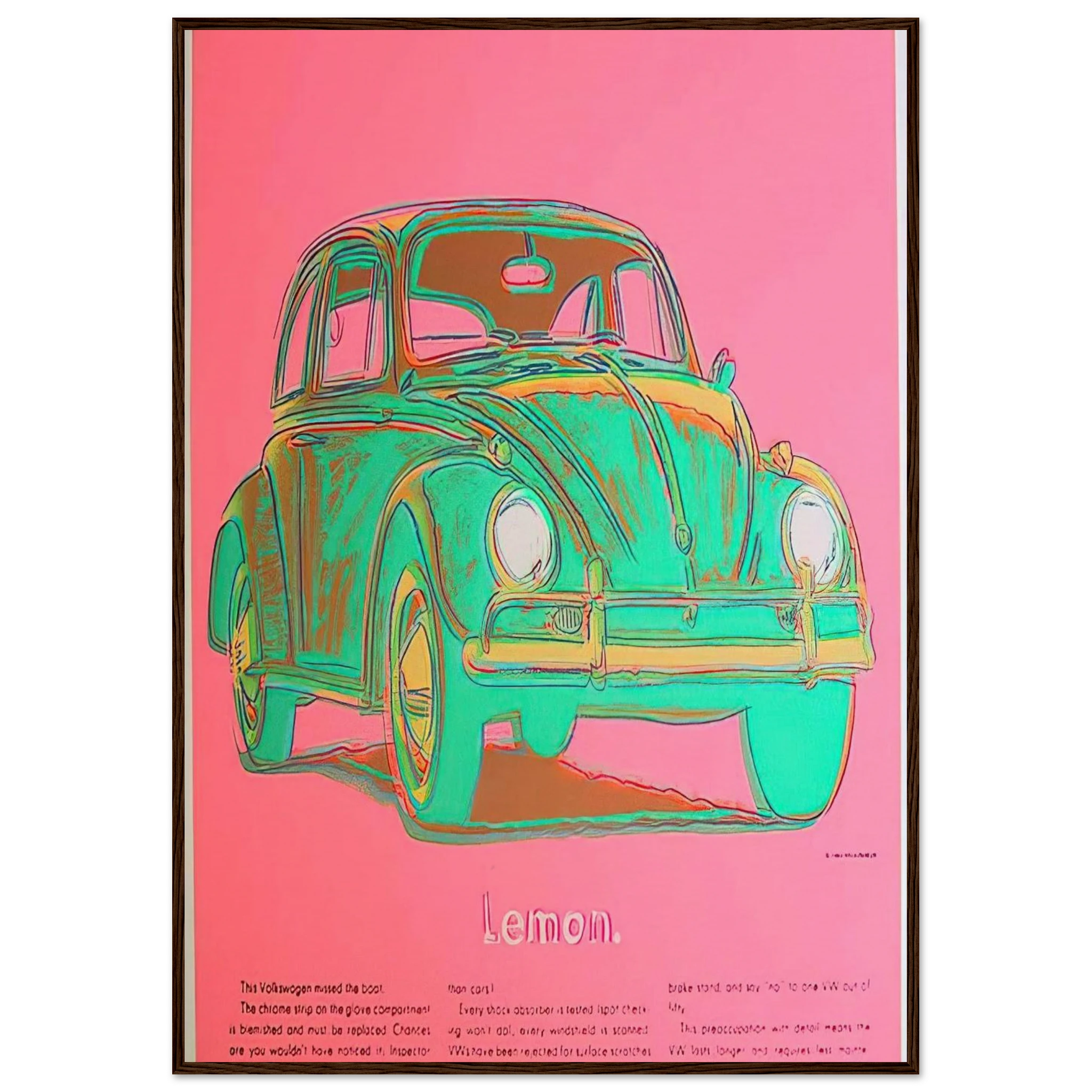 Volkswagen Framed Poster | Andy Warhol Framed Prints Wall Art | Andy Warhol Prints