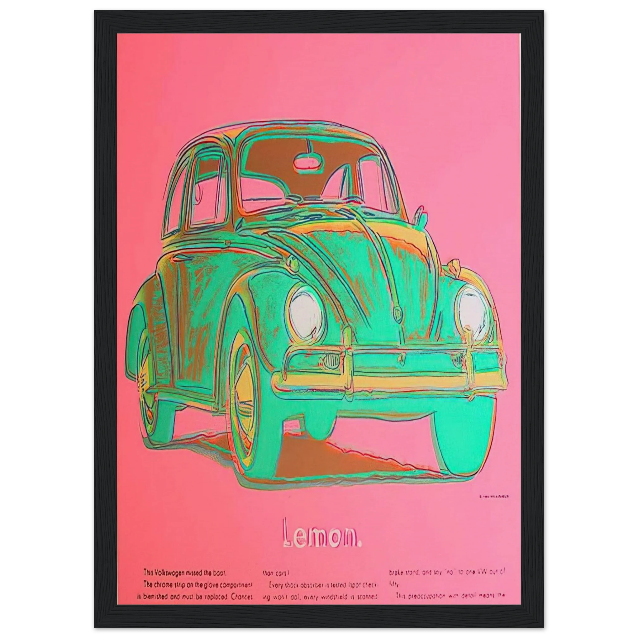 Volkswagen Framed Poster | Andy Warhol Framed Prints Wall Art | Andy Warhol Prints