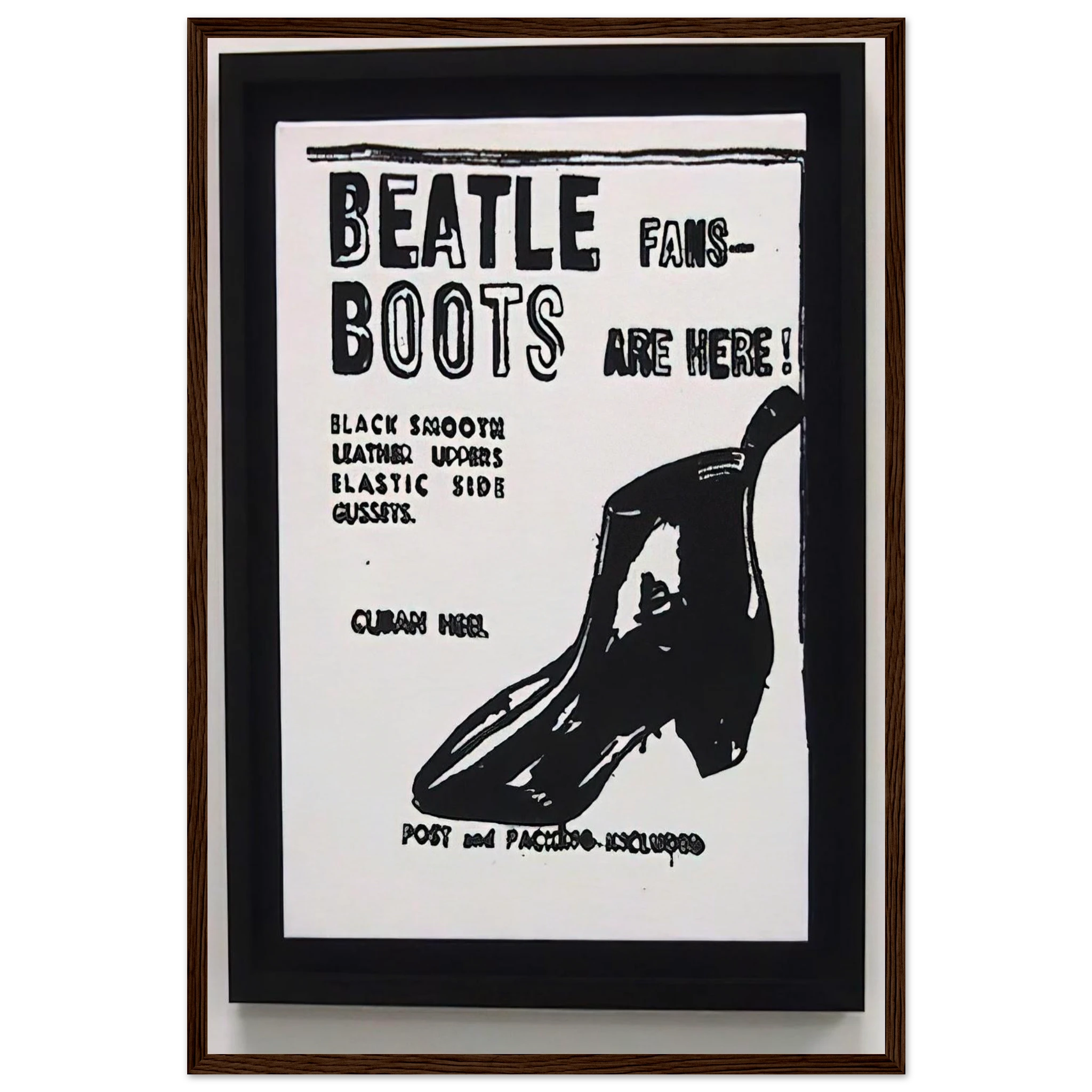 Beatle Boots Framed Poster | Andy Warhol Framed Prints Wall Art | Andy Warhol Prints