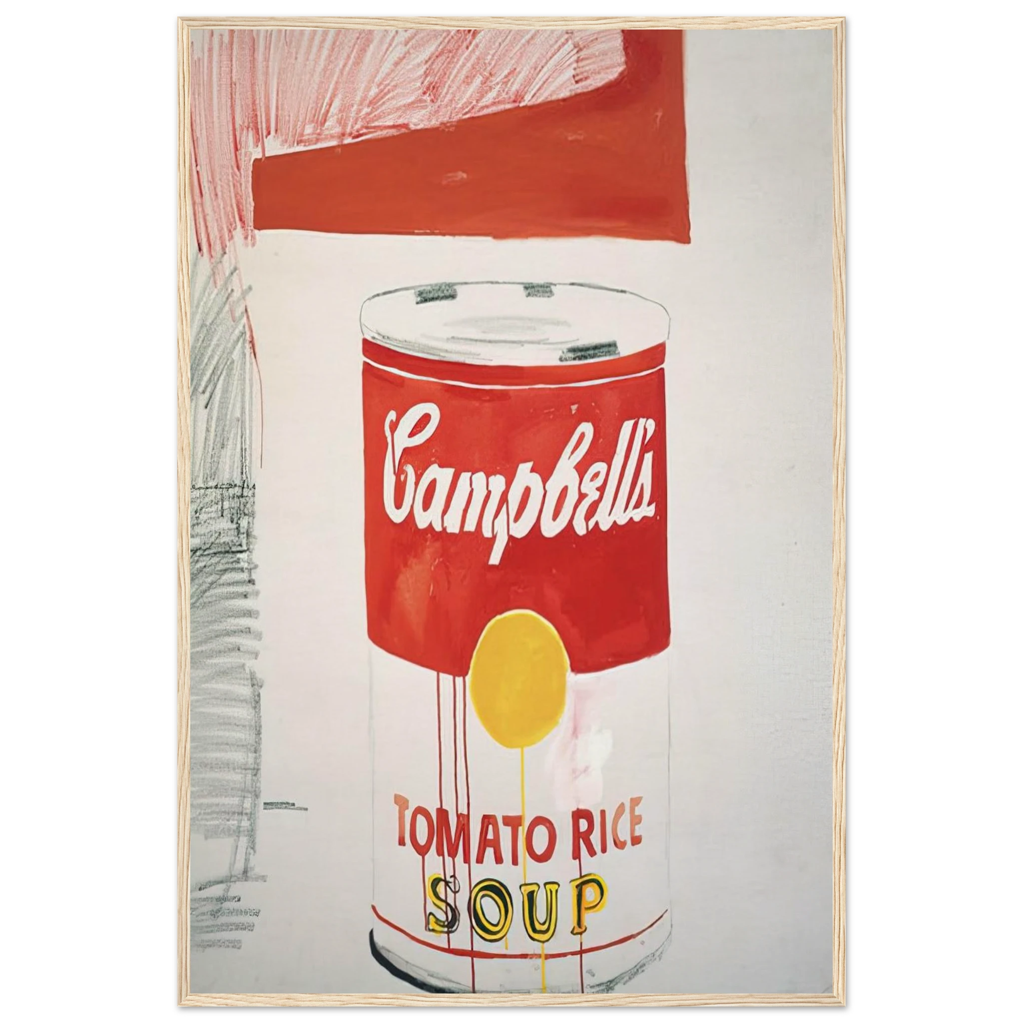 Campbell's Soup Can  Tomato Rice  Framed Poster | Andy Warhol Framed Prints Wall Art | Andy Warhol Prints