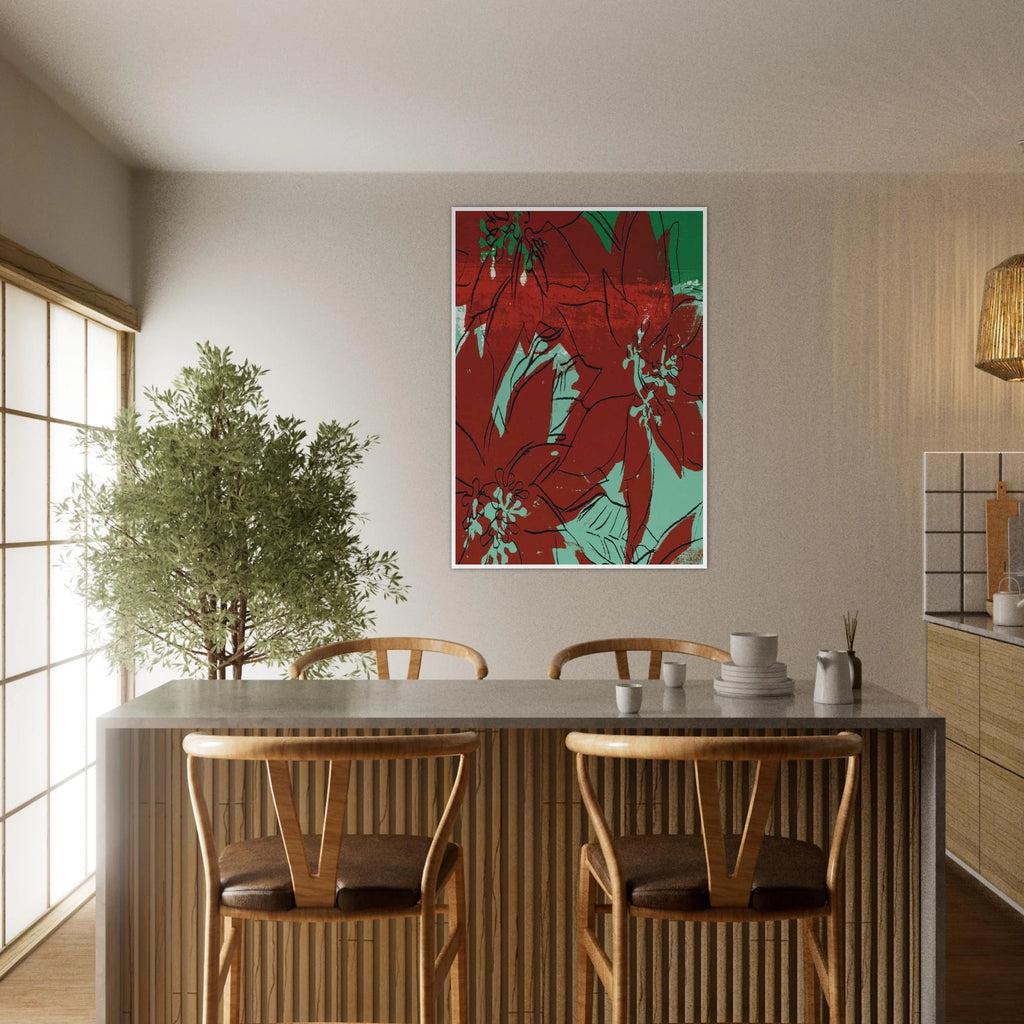 Poinsettias Framed Poster | Andy Warhol Framed Prints Wall Art | Andy Warhol Prints