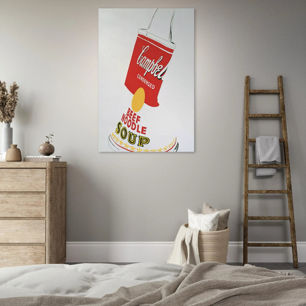 Crushed Campbell's Soup Can  Beef Noodle  Poster | Andy Warhol Poster | Andy Warhol Prints
