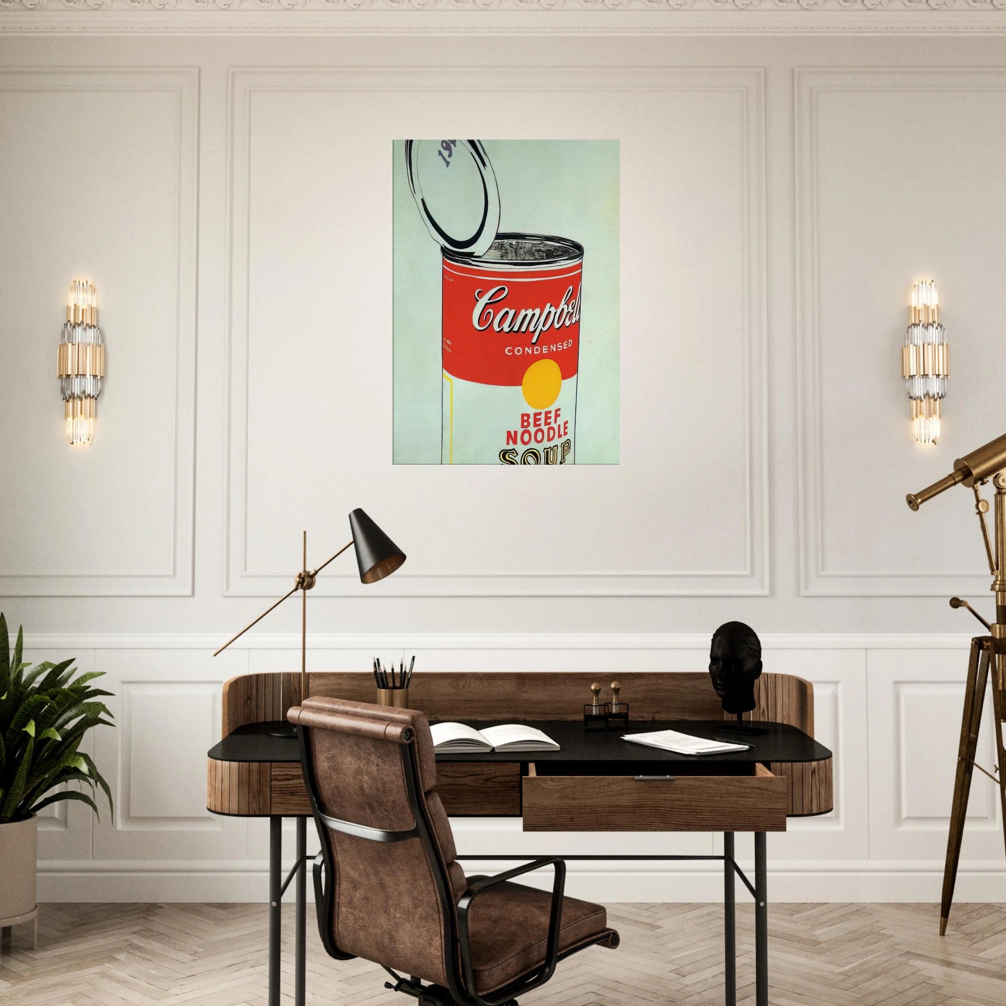Big Campbell's Soup Can 19c  Beef Noodle  Canvas | Andy Warhol Canvas | Andy Warhol Prints