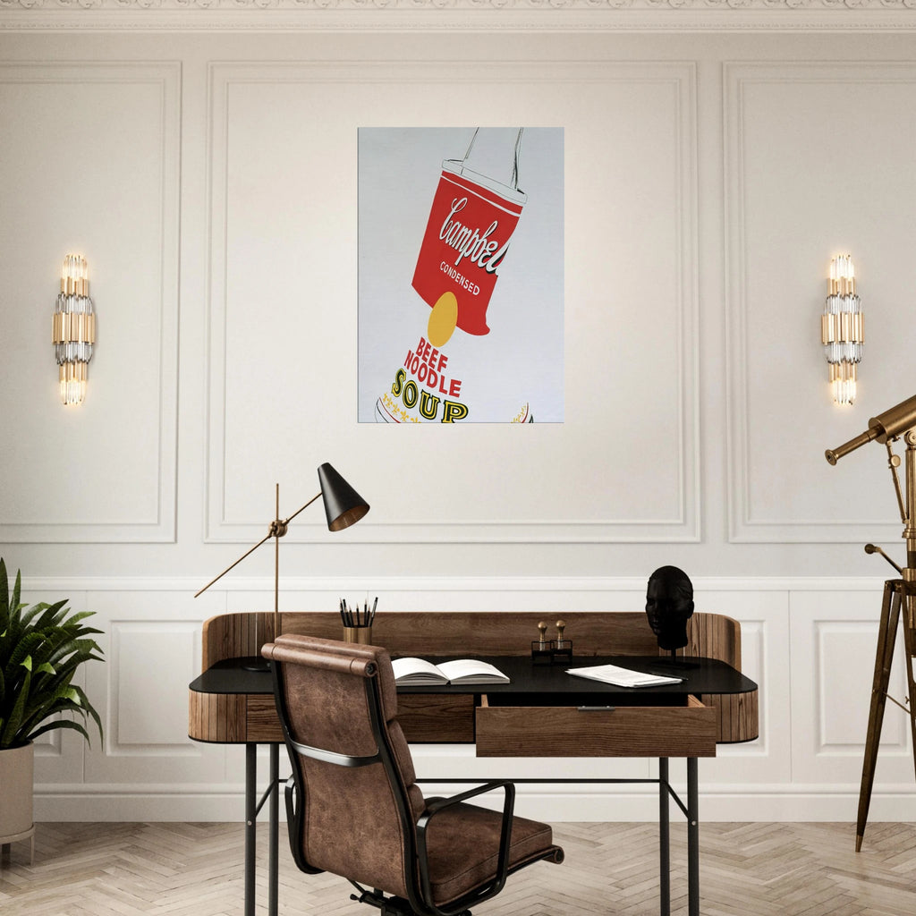 Crushed Campbell's Soup Can  Beef Noodle  Canvas | Andy Warhol Canvas | Andy Warhol Prints