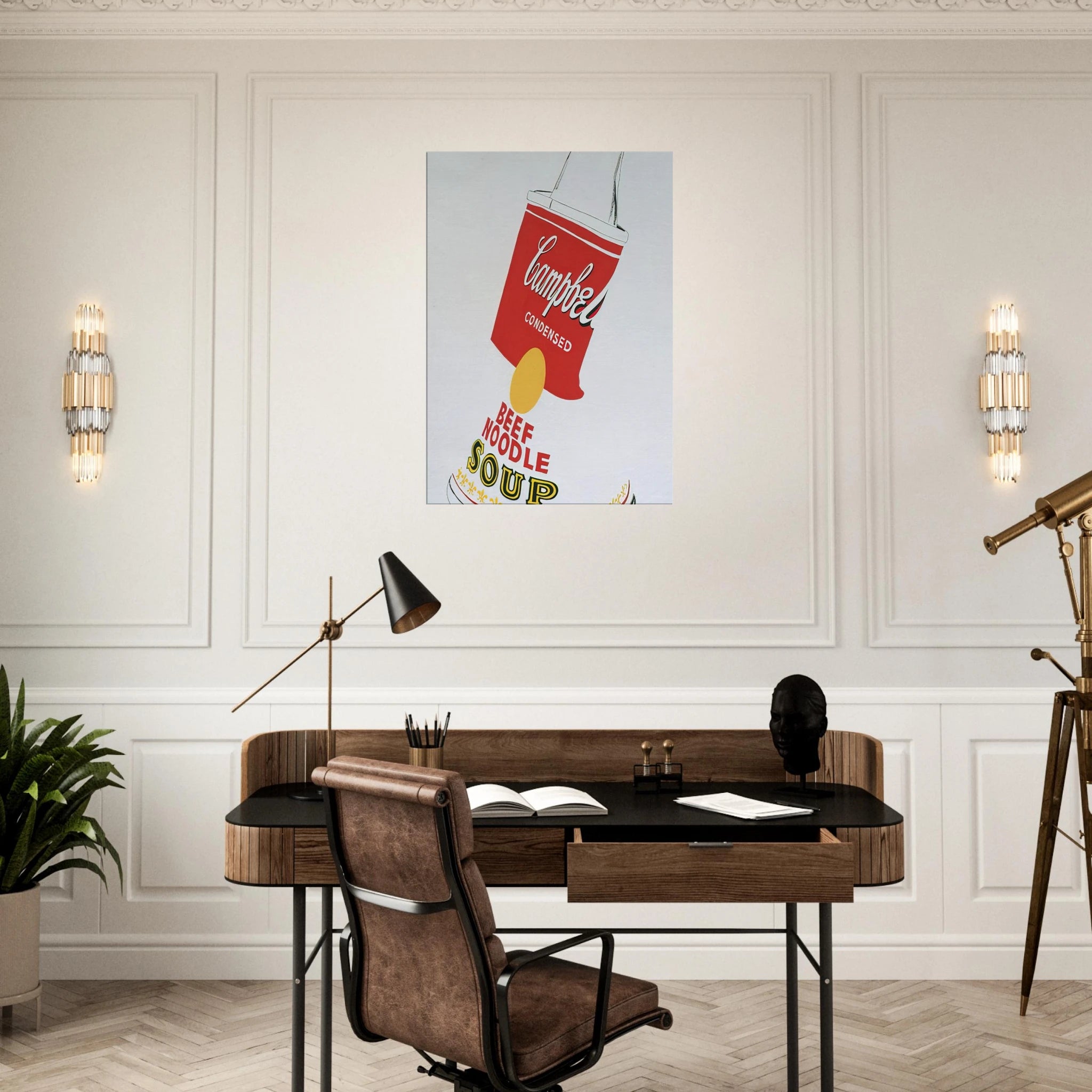 Crushed Campbell's Soup Can  Beef Noodle  Canvas | Andy Warhol Canvas | Andy Warhol Prints