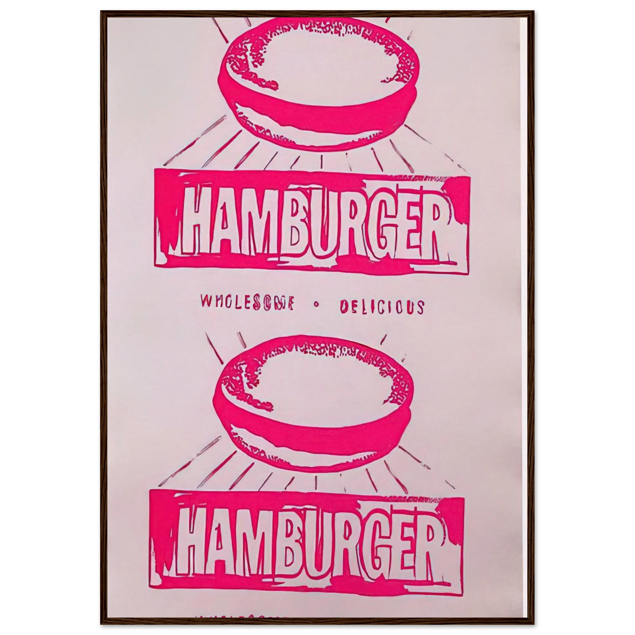 Double Hamburger Framed Poster | Andy Warhol Framed Prints Wall Art | Andy Warhol Prints