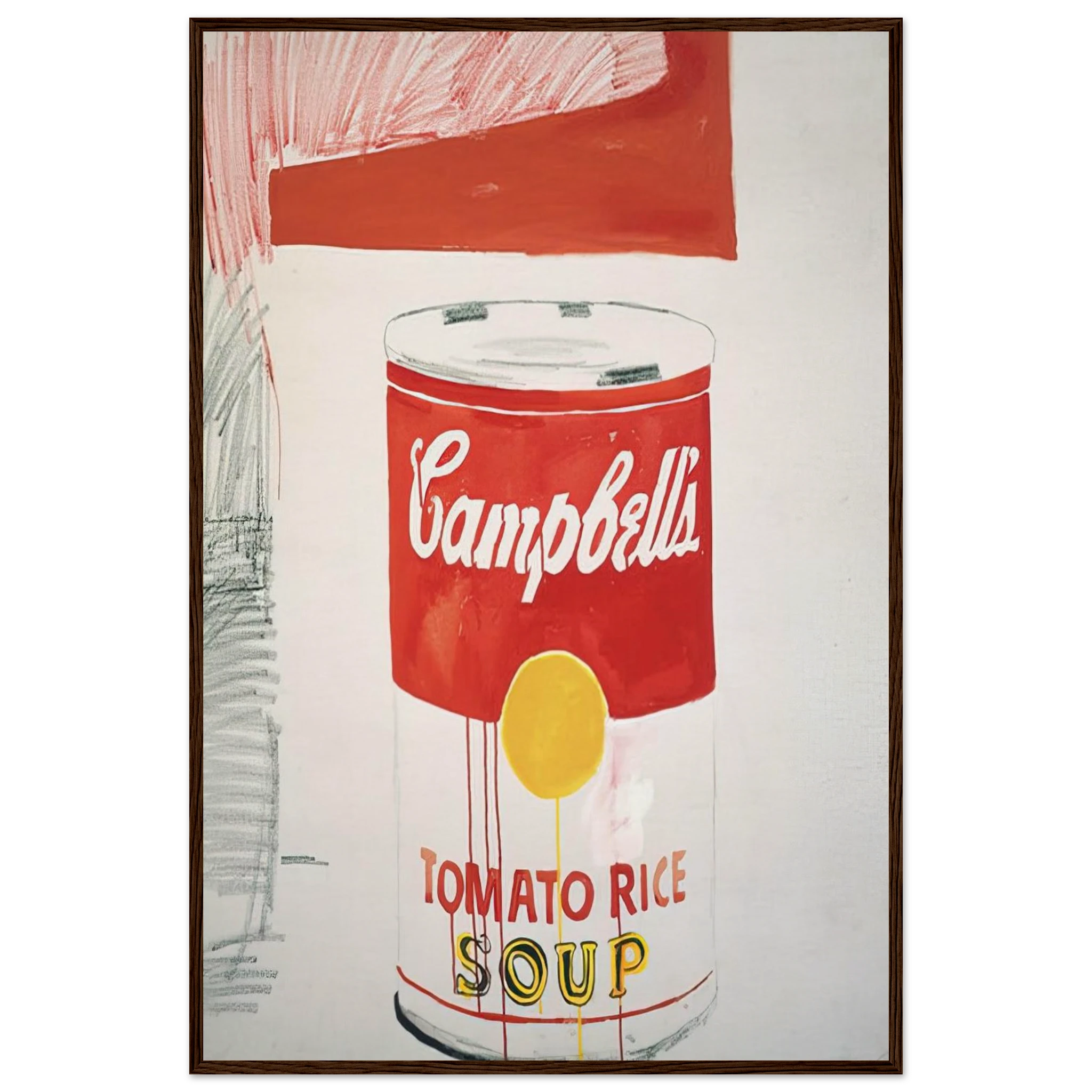 Campbell's Soup Can  Tomato Rice  Framed Poster | Andy Warhol Framed Prints Wall Art | Andy Warhol Prints