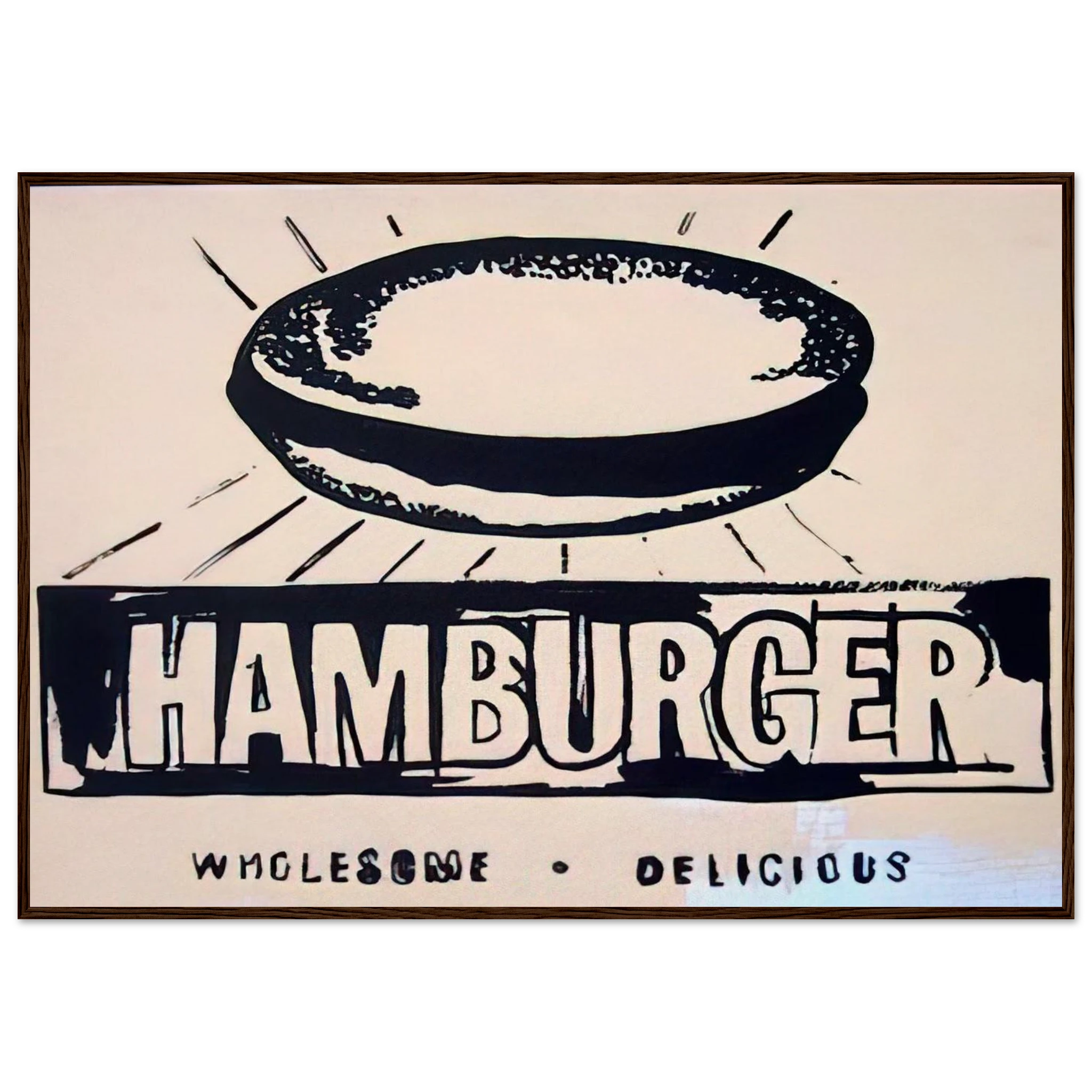 Hamburger  beige  Framed Poster | Andy Warhol Framed Prints Wall Art | Andy Warhol Prints