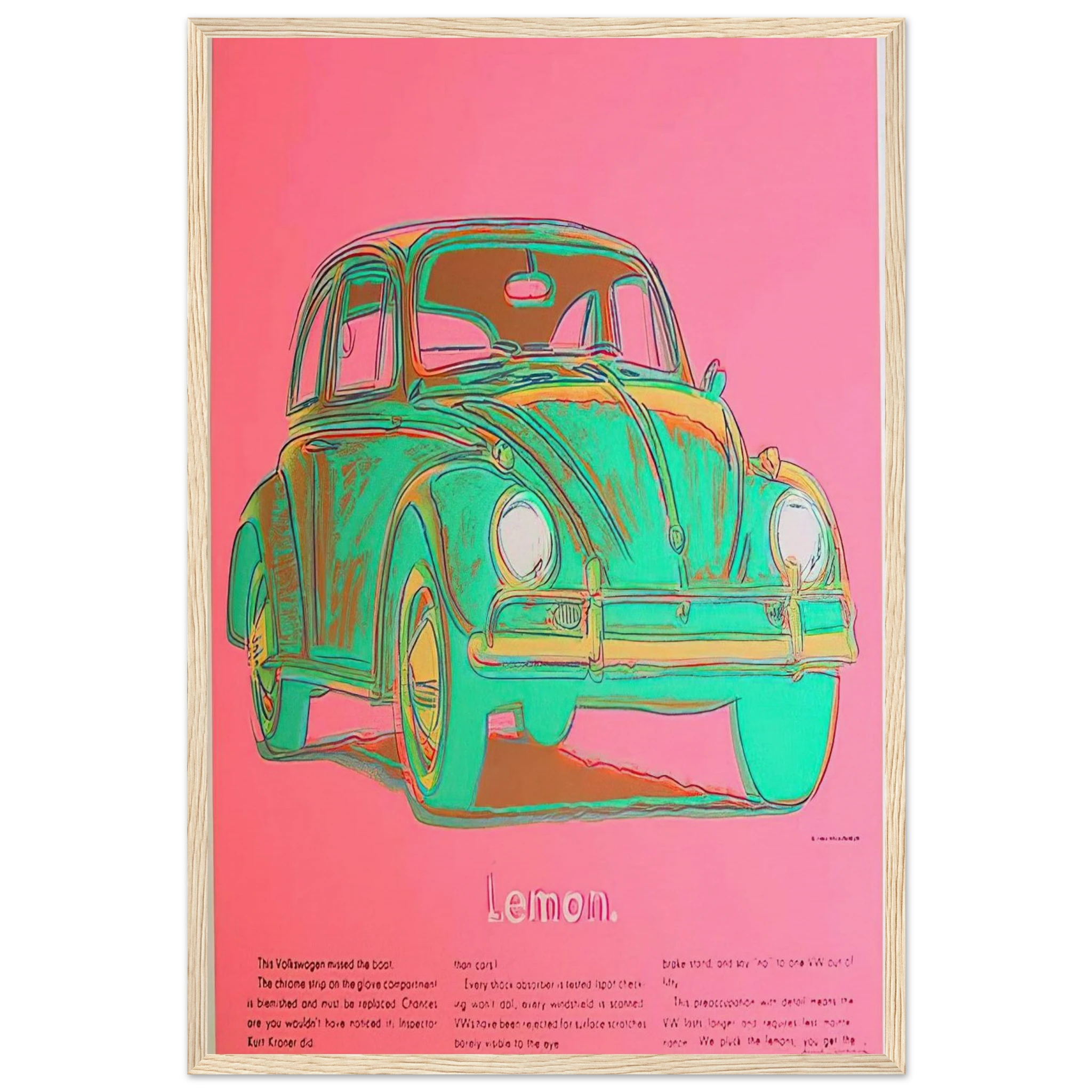 Volkswagen Framed Poster | Andy Warhol Framed Prints Wall Art | Andy Warhol Prints